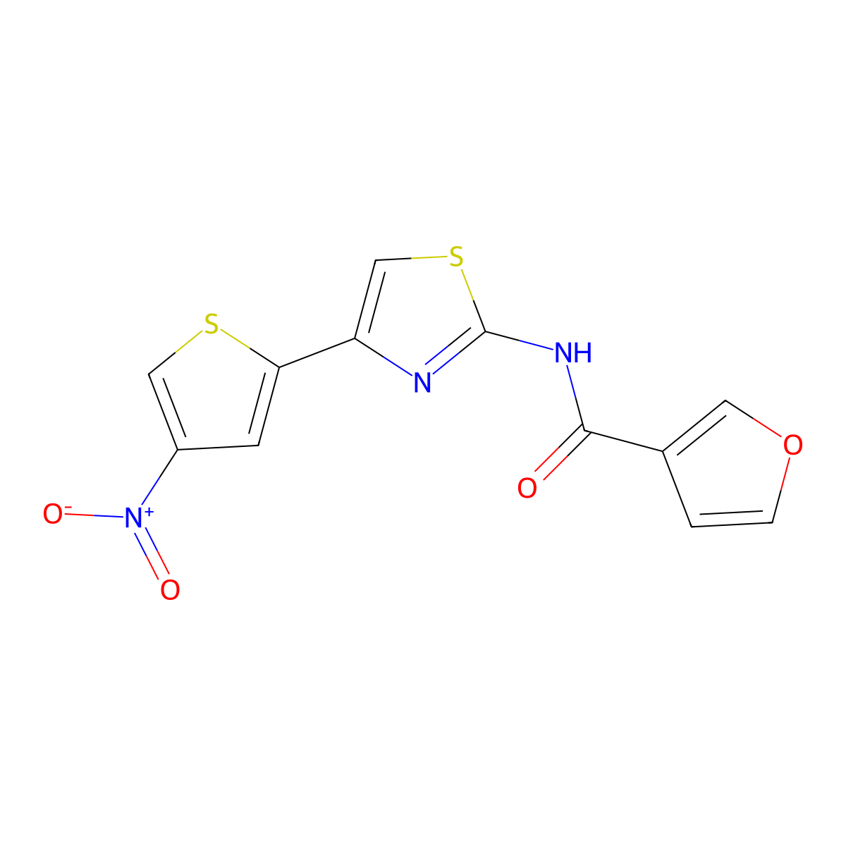 N-[4-(4-nitrothiophen-2-yl)-1,3-thiazol-2-yl]furan-3-carboxamide molecular structure, CAS 391867-98-4