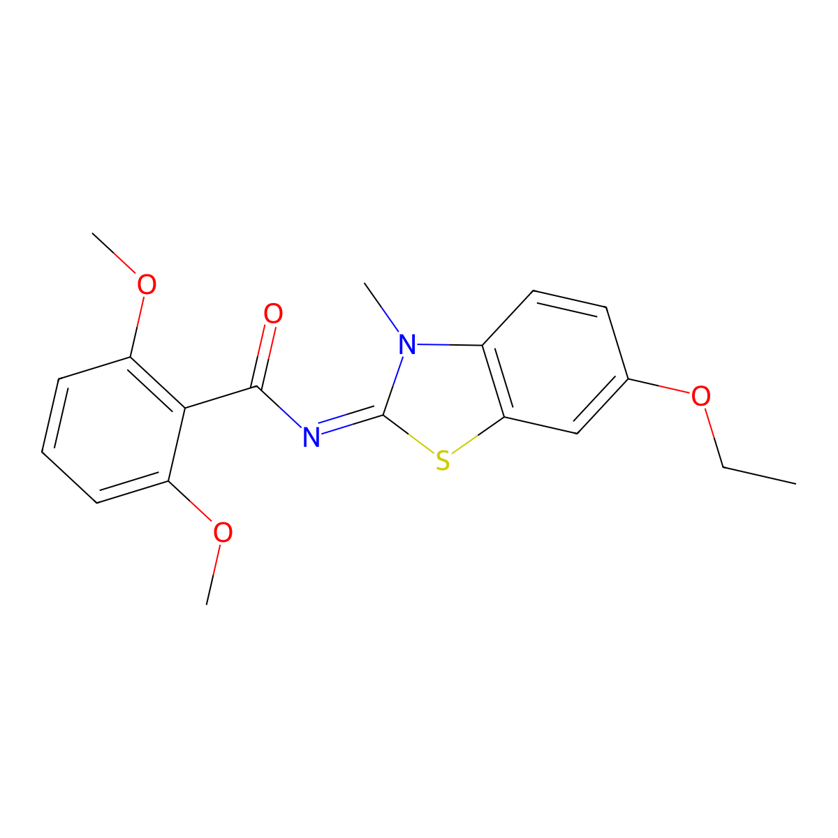 N-(6-ethoxy-3-methyl-1,3-benzothiazol-2-ylidene)-2,6-dimethoxybenzamide molecular structure, CAS 391868-05-6