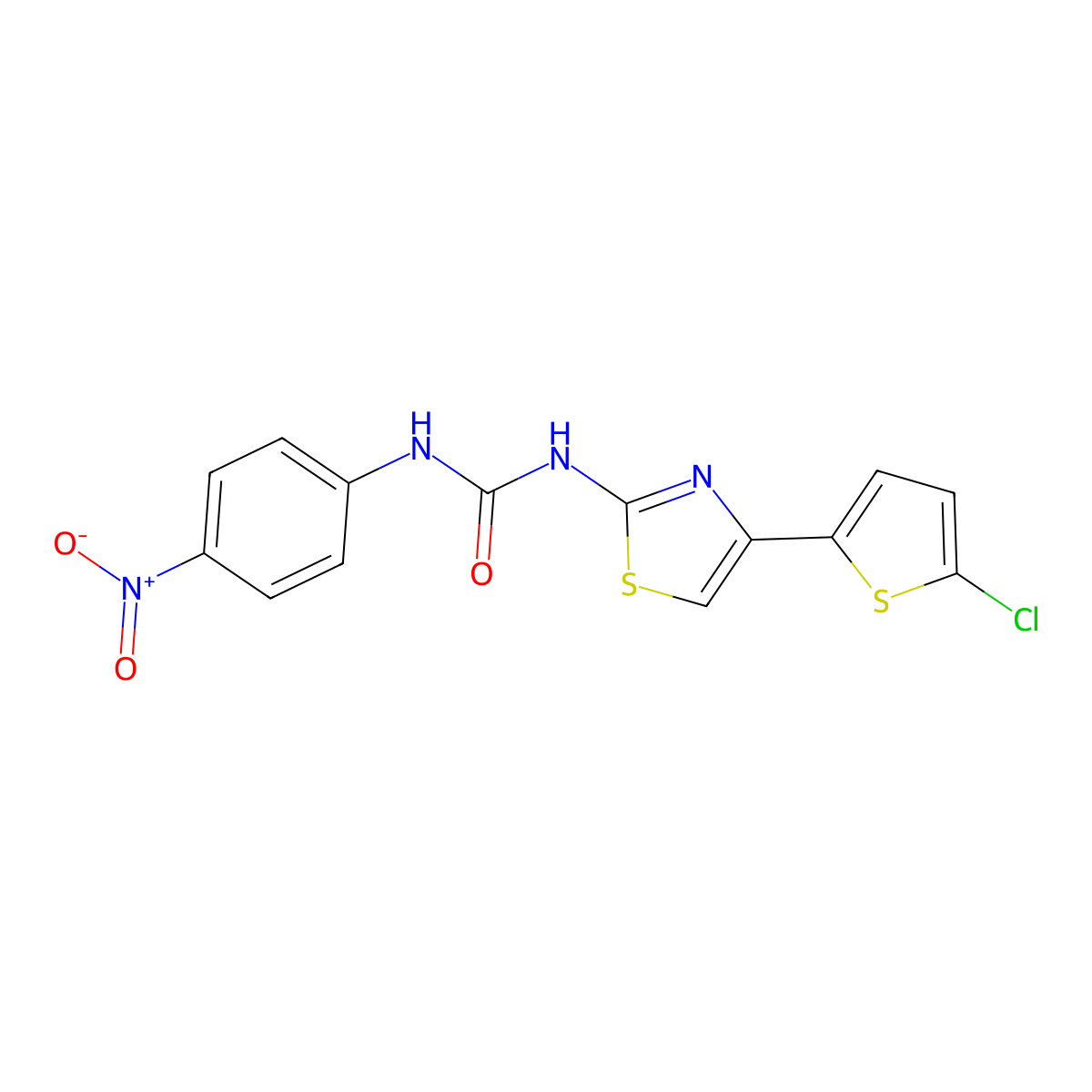 1-(4-(5-Chlorothiophen-2-yl)thiazol-2-yl)-3-(4-nitrophenyl)urea molecular structure, CAS 391868-08-9