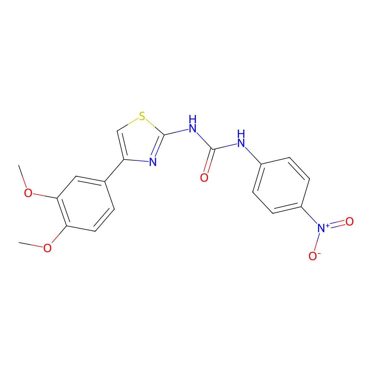 1-(4-(3,4-Dimethoxyphenyl)thiazol-2-yl)-3-(4-nitrophenyl)urea molecular structure, CAS 391868-12-5