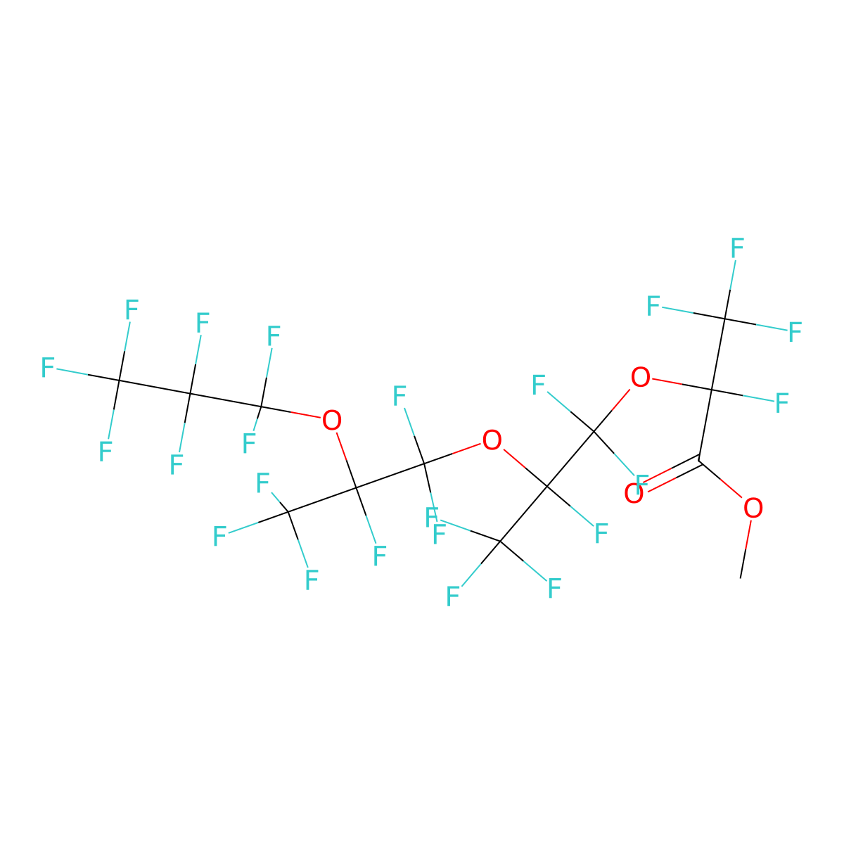 Methyl perfluoro-2,5,8-trimethyl-3,6,9-trioxadodecanoate molecular structure, CAS 39187-47-8