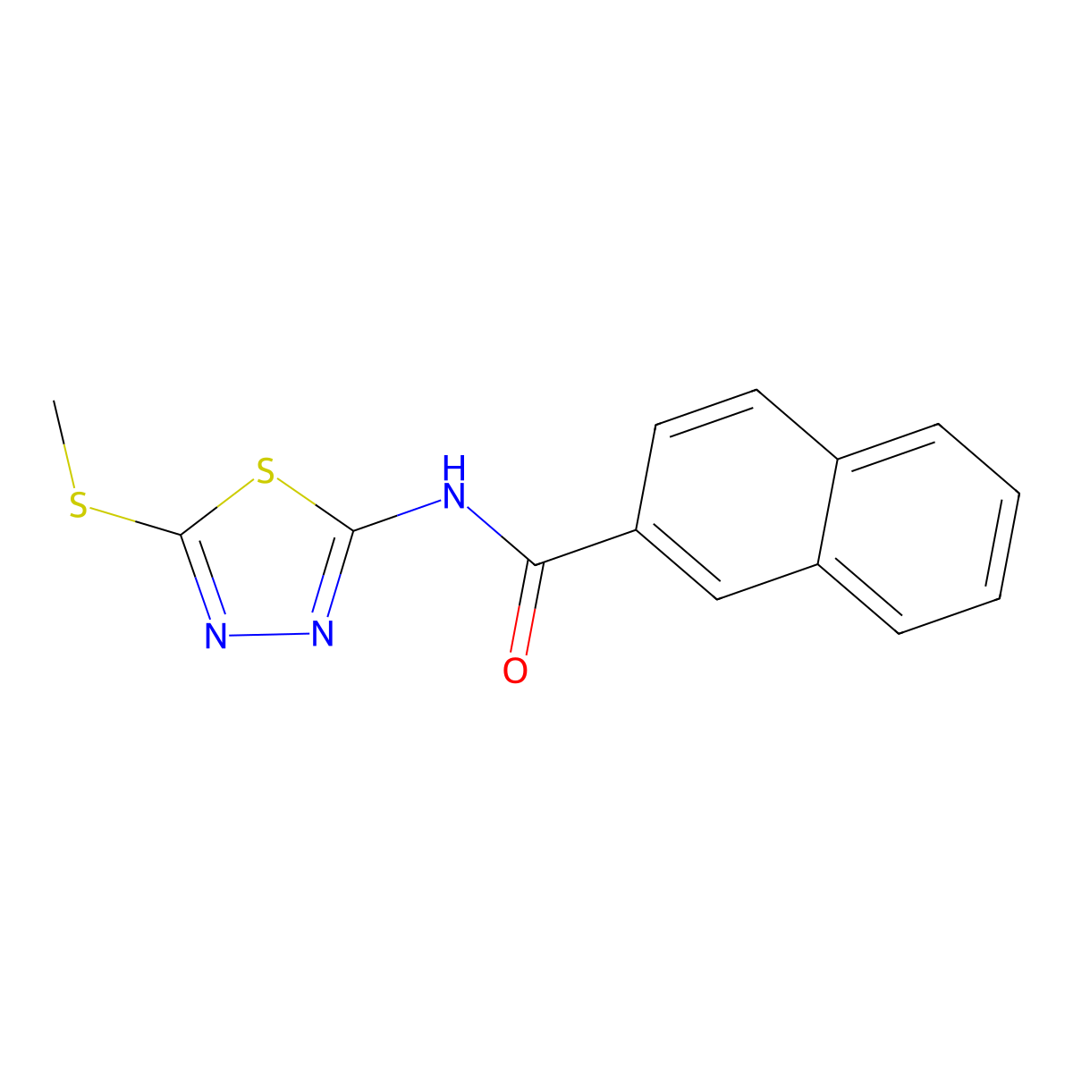 N-(5-(methylthio)-1,3,4-thiadiazol-2-yl)-2-naphthamide molecular structure, CAS 391875-74-4