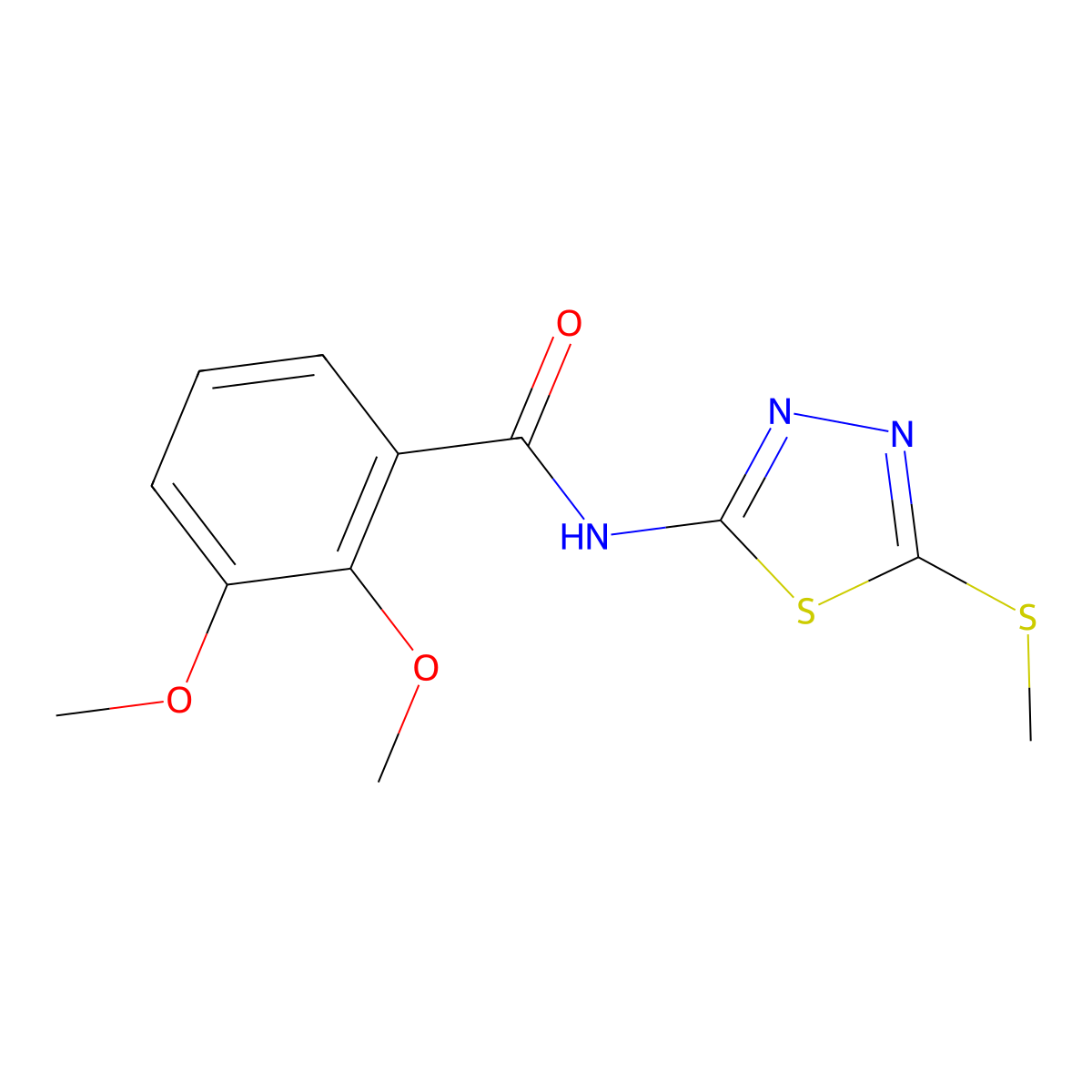 2,3-dimethoxy-N-(5-(methylthio)-1,3,4-thiadiazol-2-yl)benzamide molecular structure, CAS 391875-75-5