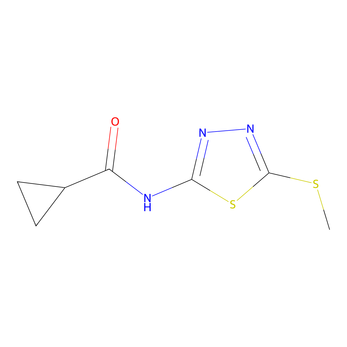N-[5-(methylsulfanyl)-1,3,4-thiadiazol-2-yl]cyclopropanecarboxamide molecular structure, CAS 391875-85-7