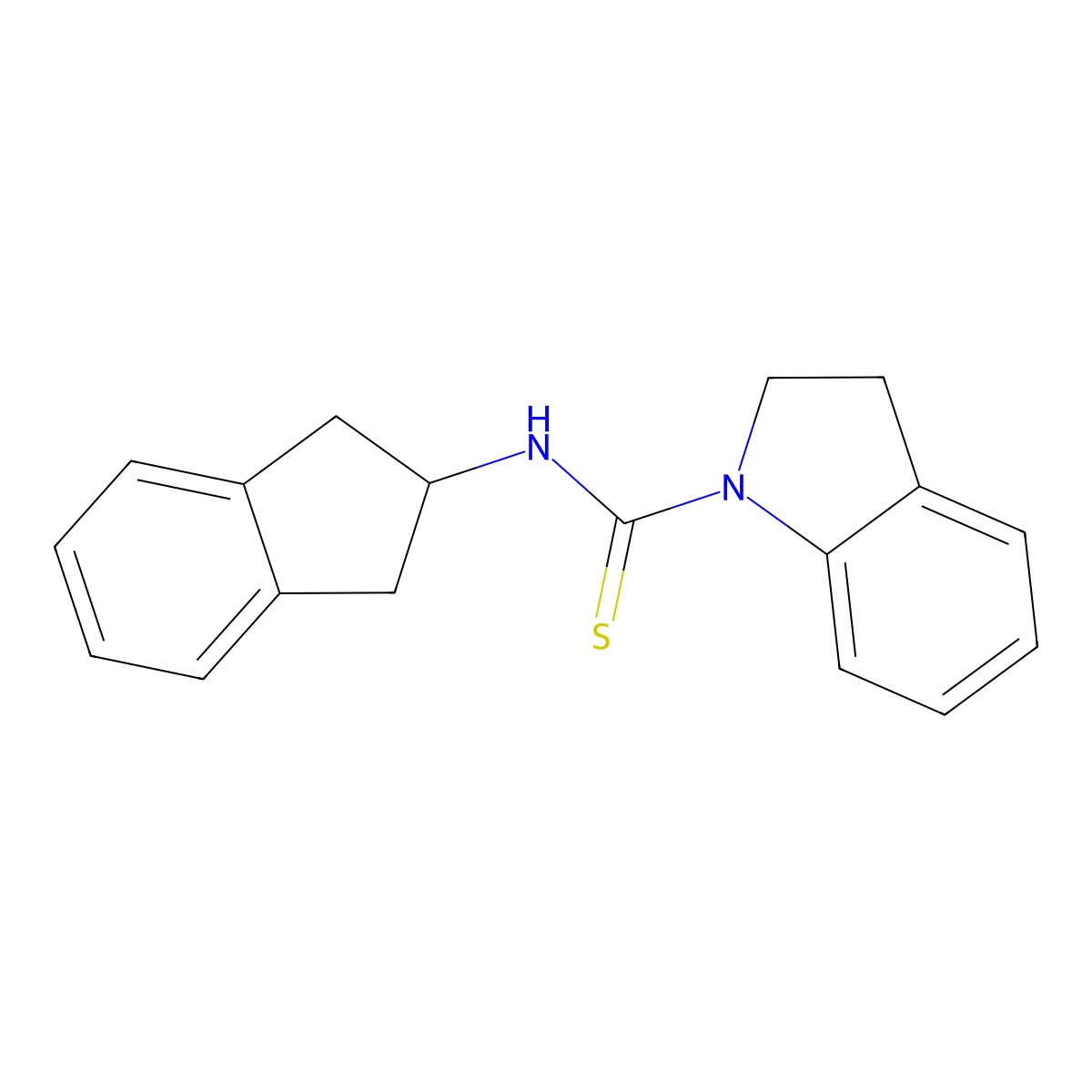 N-(2,3-dihydro-1H-inden-2-yl)indoline-1-carbothioamide molecular structure, CAS 391876-11-2