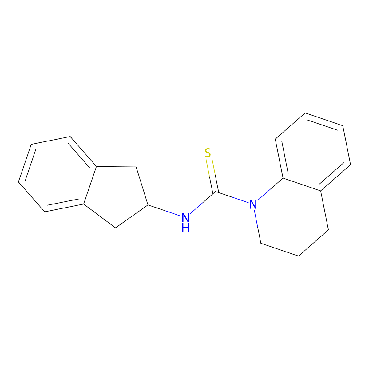 N-(2,3-dihydro-1H-inden-2-yl)-3,4-dihydroquinoline-1(2H)-carbothioamide molecular structure, CAS 391876-12-3