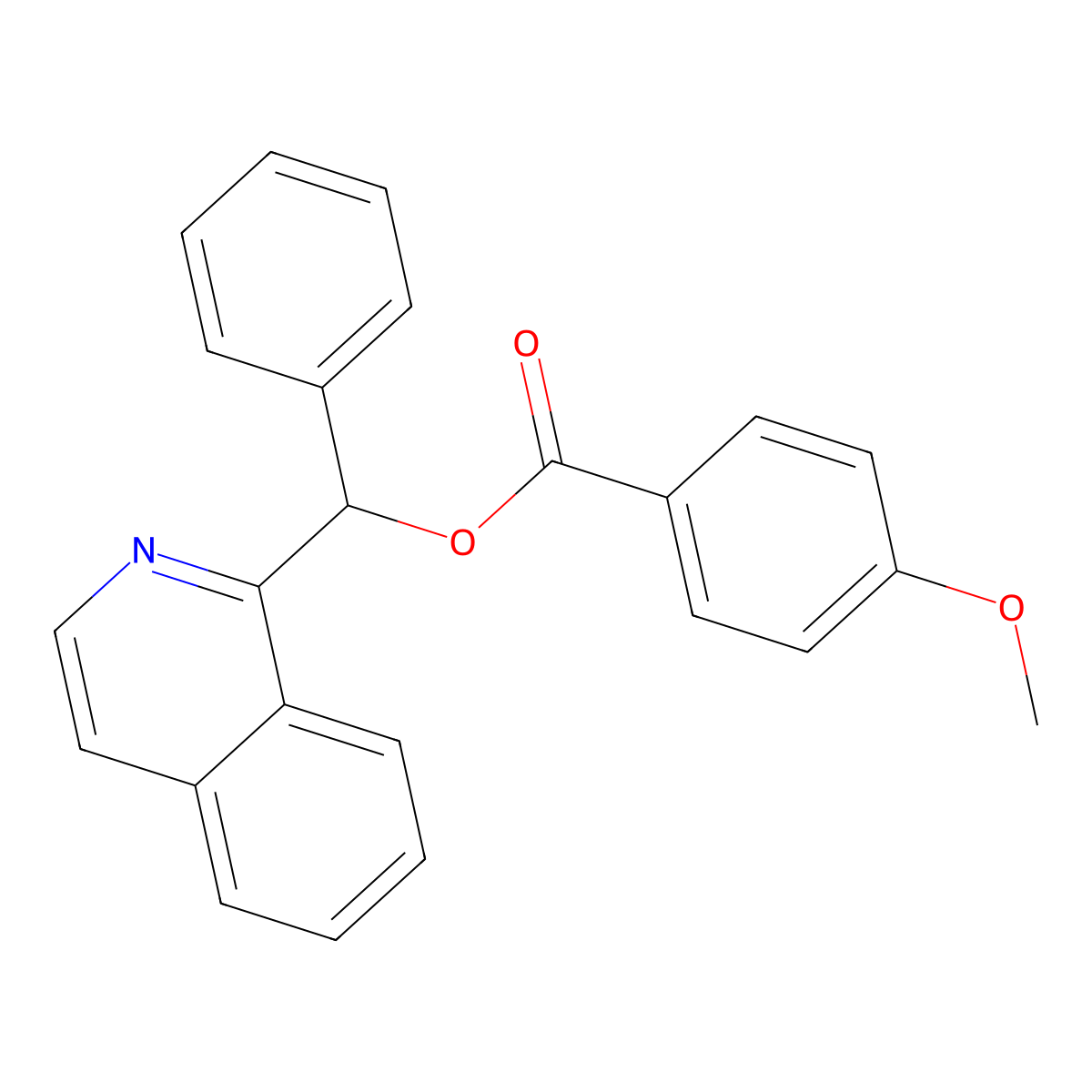 Isoquinolin-1-yl(phenyl)methyl 4-methoxybenzoate molecular structure, CAS 391876-24-7