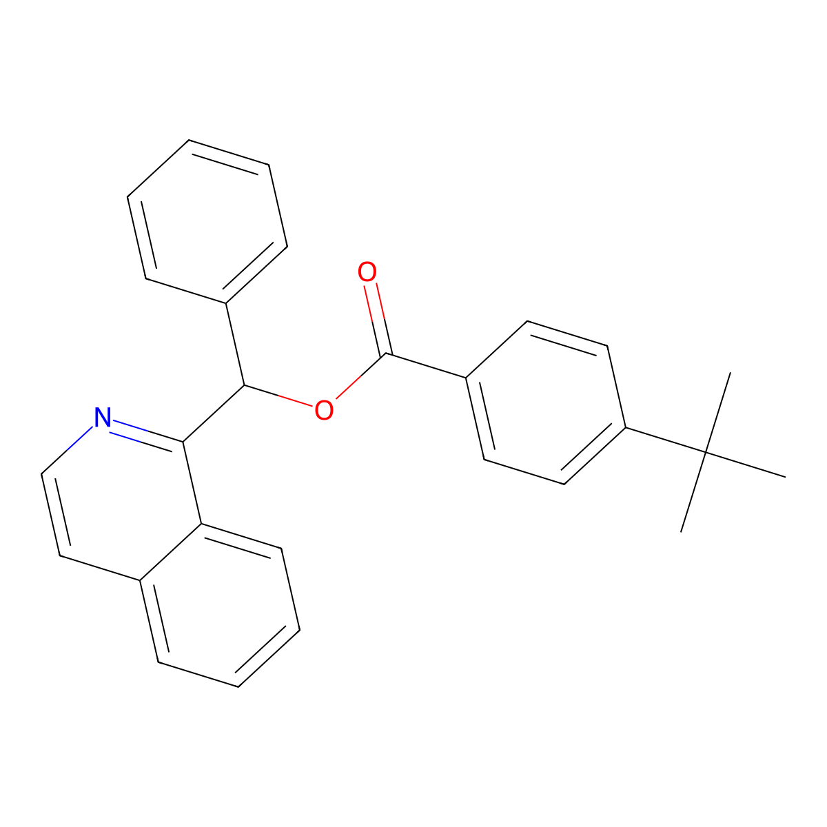 Isoquinolin-1-yl(phenyl)methyl 4-(tert-butyl)benzoate molecular structure, CAS 391876-25-8