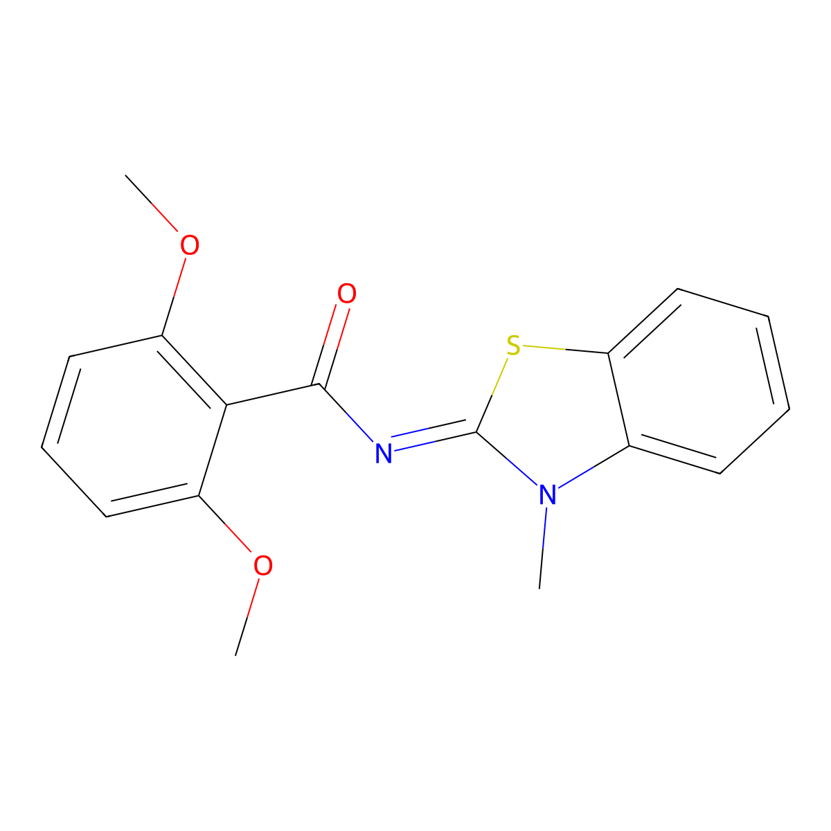 (E)-2,6-dimethoxy-N-(3-methylbenzo[d]thiazol-2(3H)-ylidene)benzamide molecular structure, CAS 391876-39-4