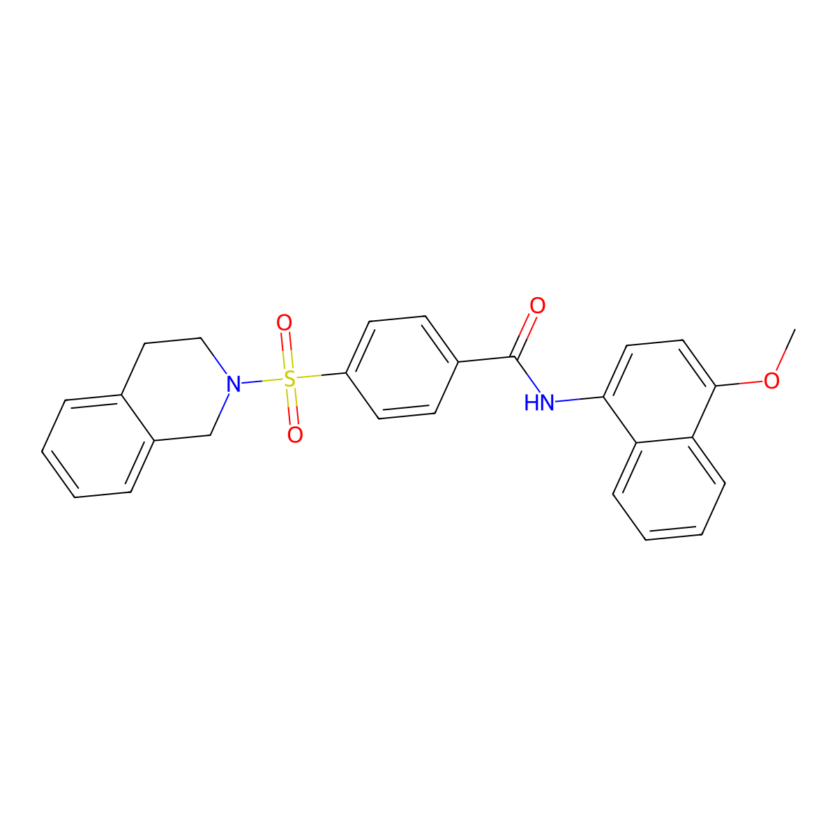 4-((3,4-dihydroisoquinolin-2(1H)-yl)sulfonyl)-N-(4-methoxynaphthalen-1-yl)benzamide molecular structure, CAS 391876-50-9