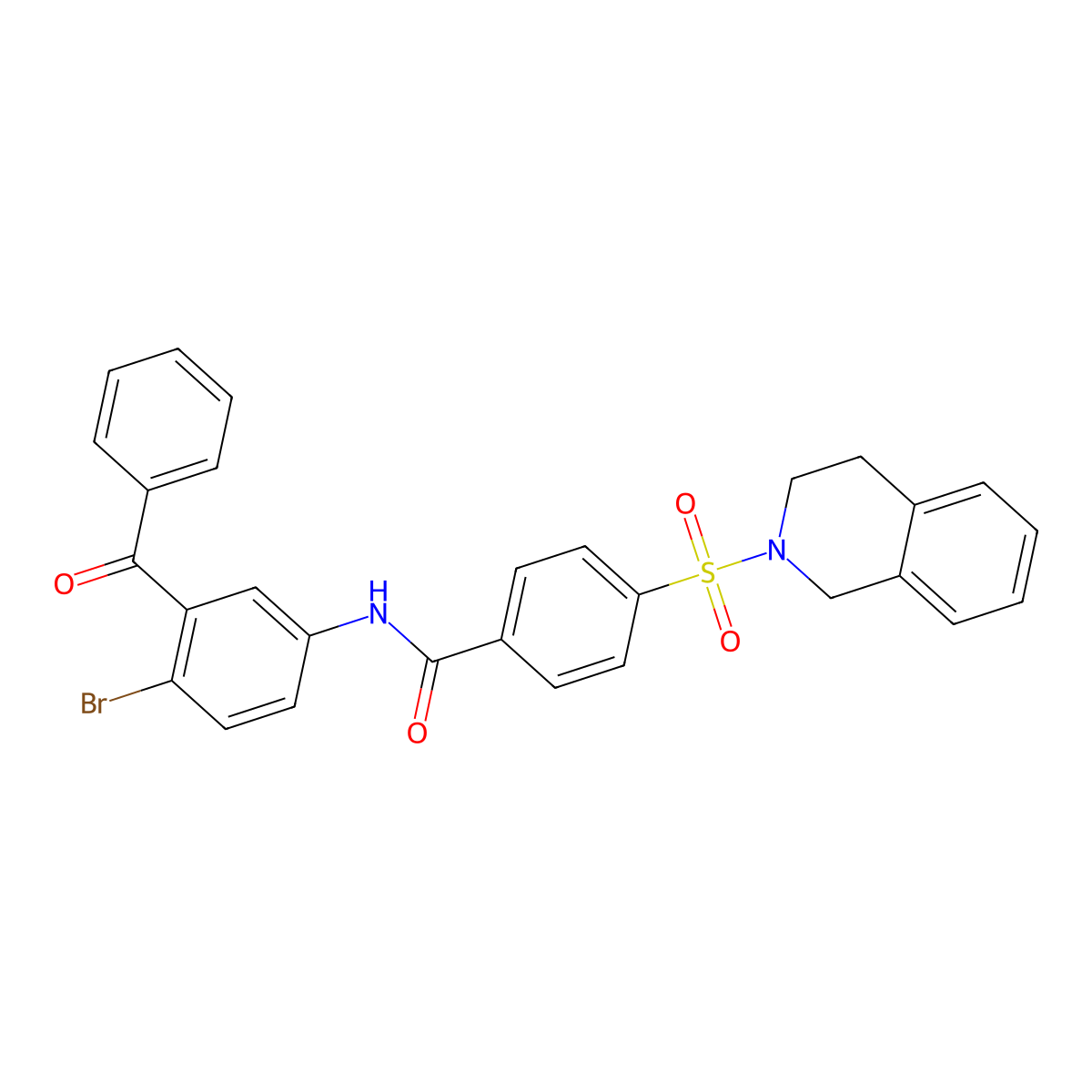 N-(3-benzoyl-4-bromophenyl)-4-((3,4-dihydroisoquinolin-2(1H)-yl)sulfonyl)benzamide molecular structure, CAS 391876-51-0