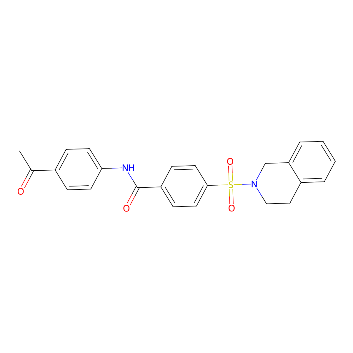 N-(4-acetylphenyl)-4-((3,4-dihydroisoquinolin-2(1H)-yl)sulfonyl)benzamide molecular structure, CAS 391876-53-2