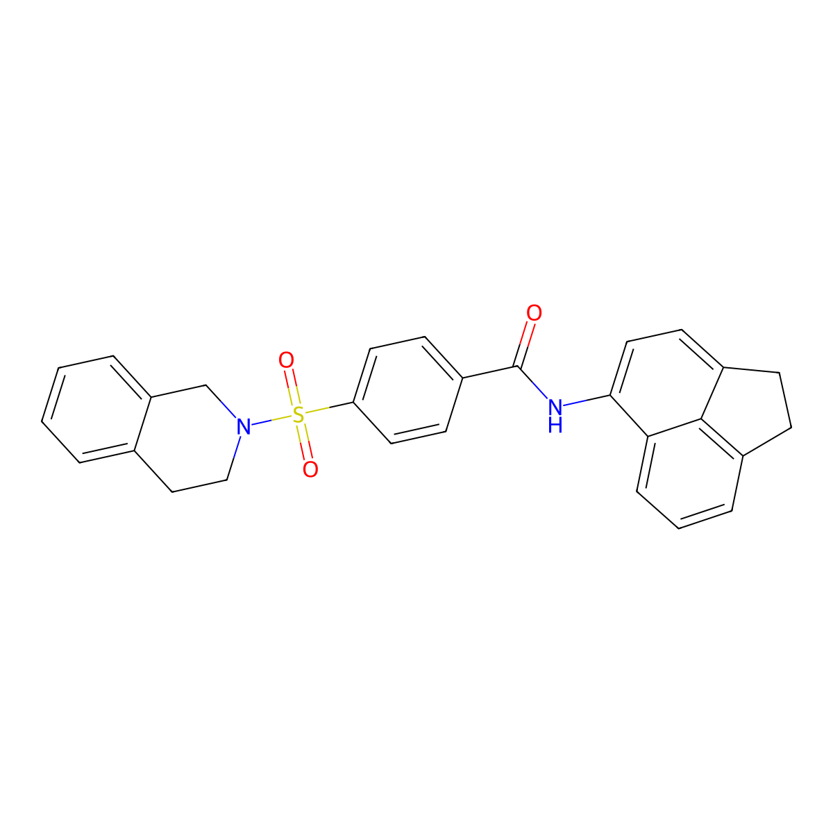 N-(1,2-dihydroacenaphthylen-5-yl)-4-((3,4-dihydroisoquinolin-2(1H)-yl)sulfonyl)benzamide molecular structure, CAS 391876-54-3