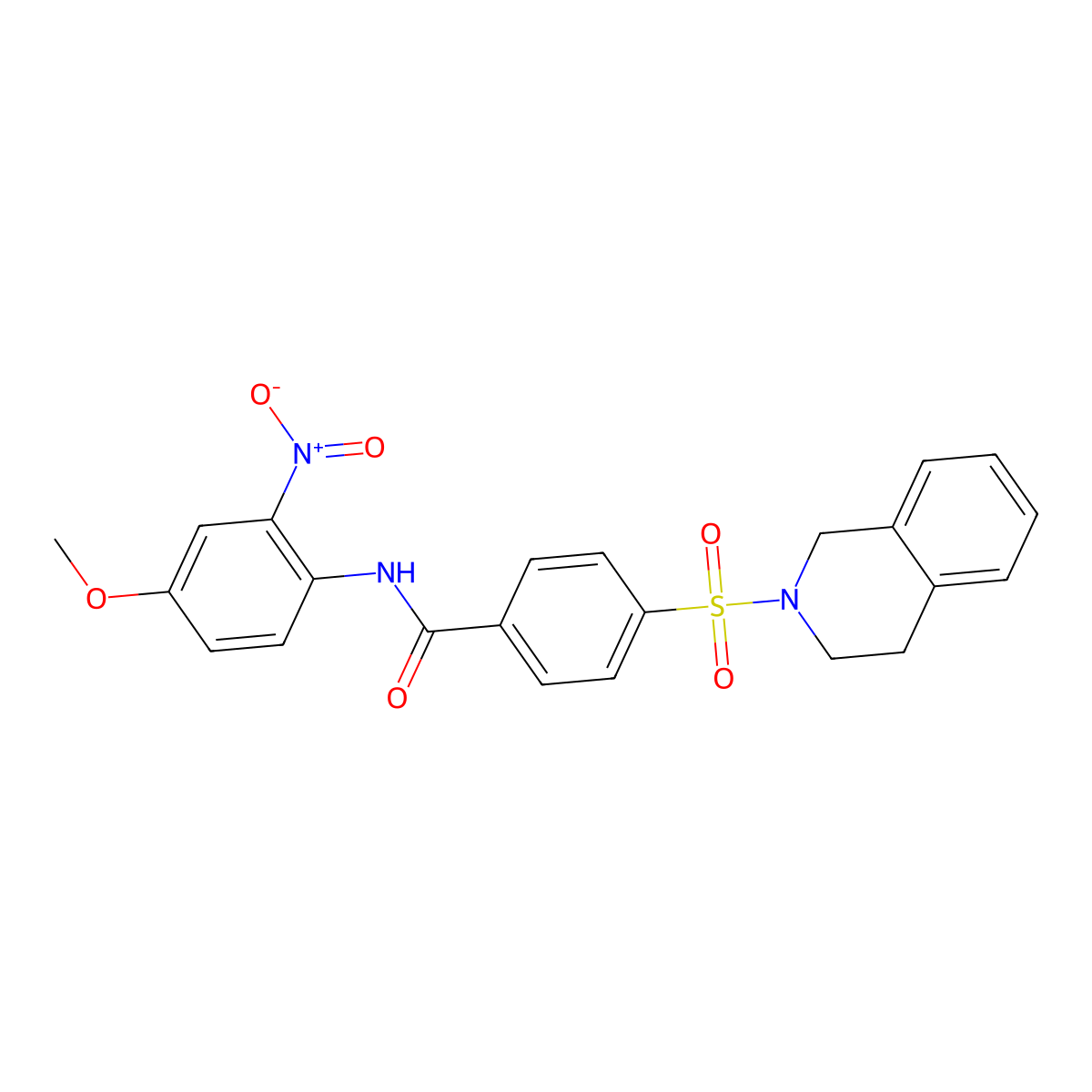 4-(3,4-dihydro-1H-isoquinolin-2-ylsulfonyl)-N-(4-methoxy-2-nitrophenyl)benzamide molecular structure, CAS 391876-55-4