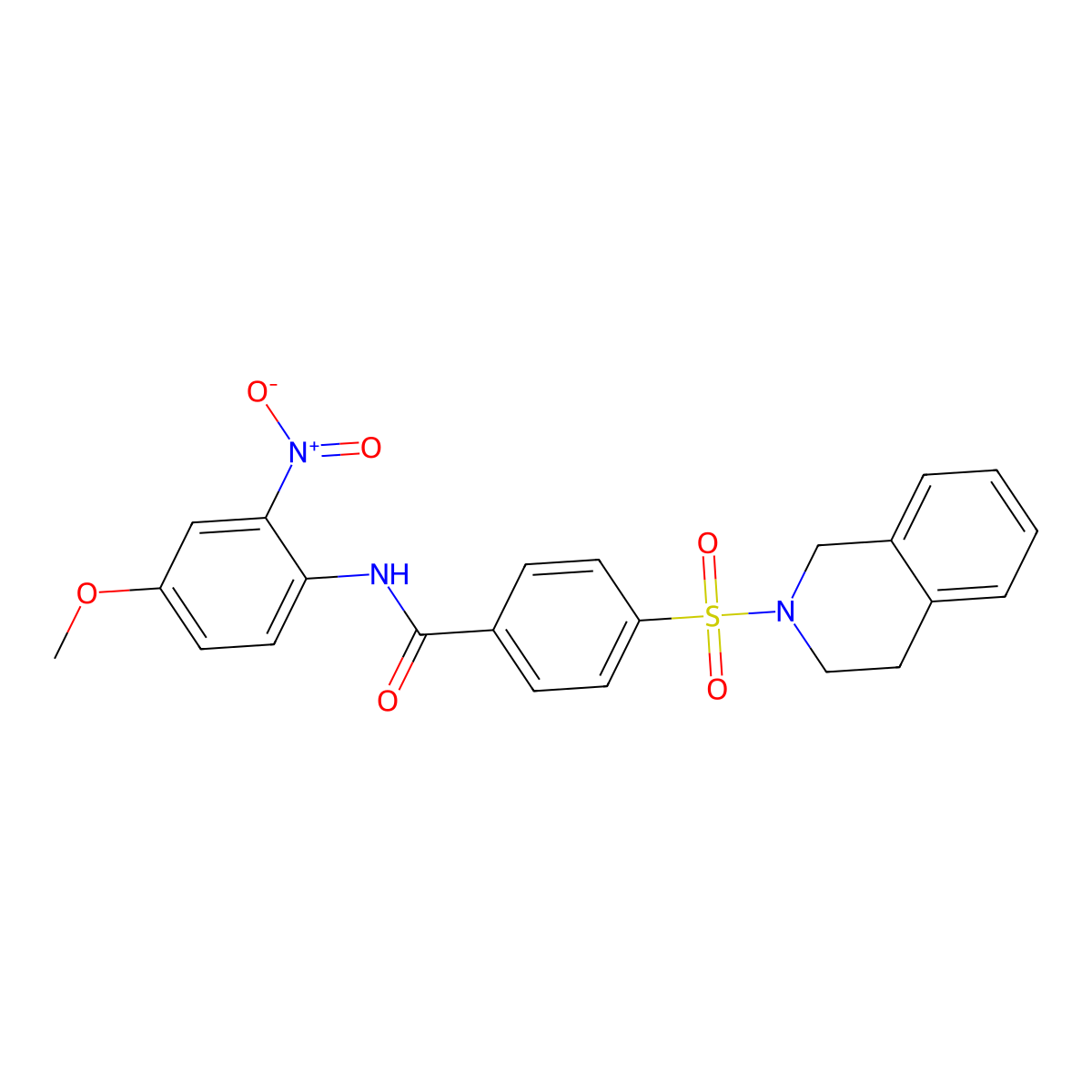 4-(3,4-dihydro-1H-isoquinolin-2-ylsulfonyl)-N-(4-methoxy-2-nitrophenyl)benzamide molecular structure, CAS 391876-55-4
