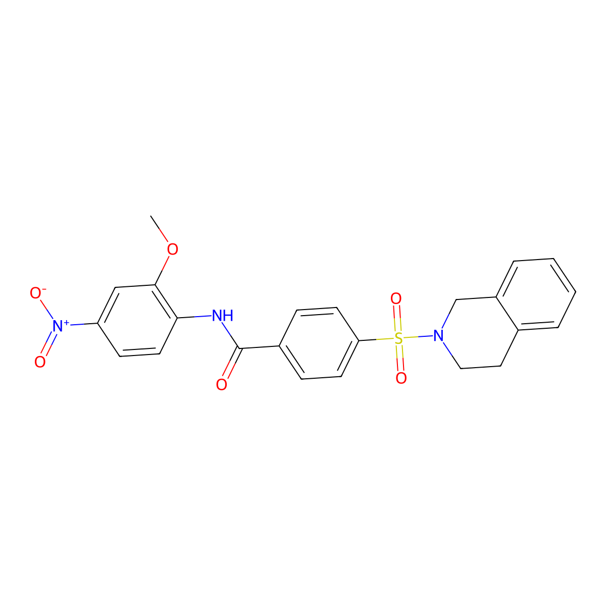 4-((3,4-dihydroisoquinolin-2(1H)-yl)sulfonyl)-N-(2-methoxy-4-nitrophenyl)benzamide molecular structure, CAS 391876-56-5