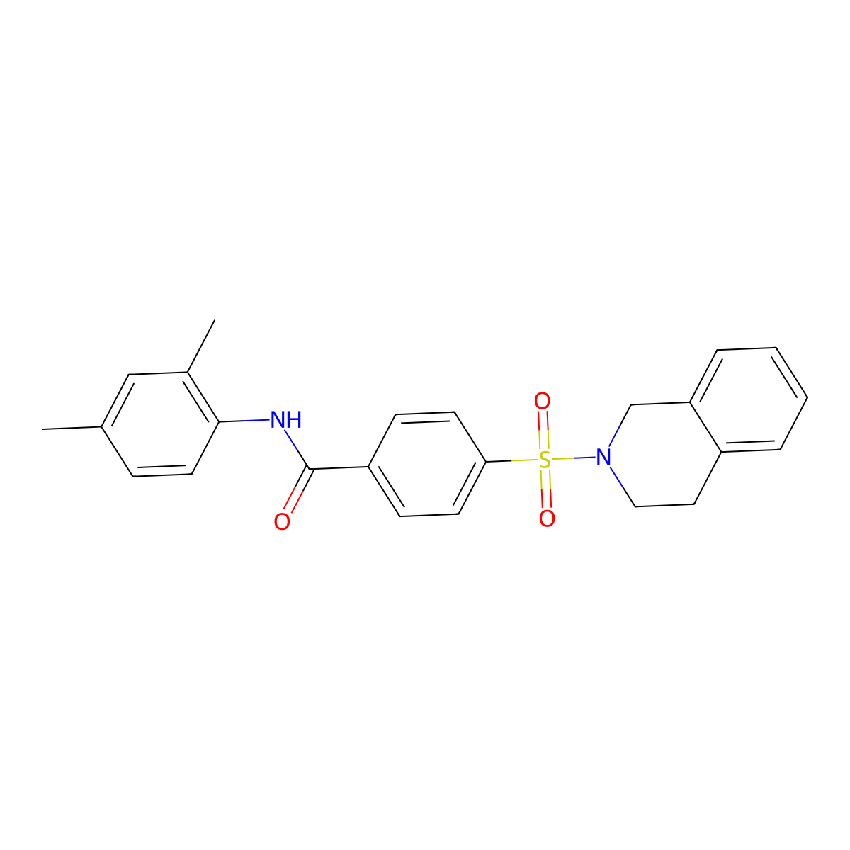 4-((3,4-dihydroisoquinolin-2(1H)-yl)sulfonyl)-N-(2,4-dimethylphenyl)benzamide molecular structure, CAS 391876-68-9