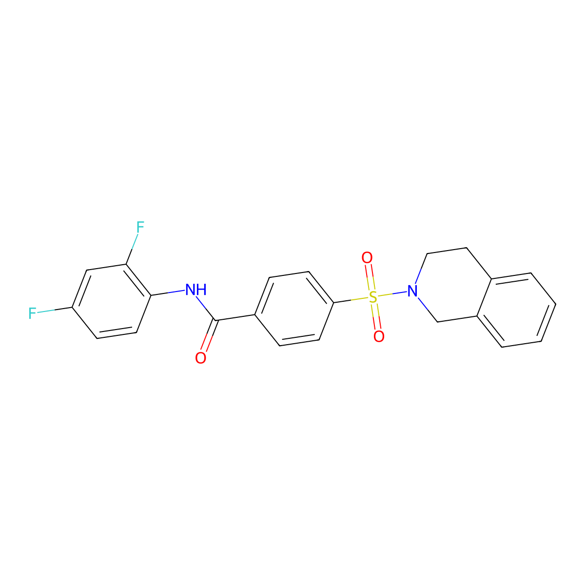 N-(2,4-difluorophenyl)-4-((3,4-dihydroisoquinolin-2(1H)-yl)sulfonyl)benzamide molecular structure, CAS 391876-70-3