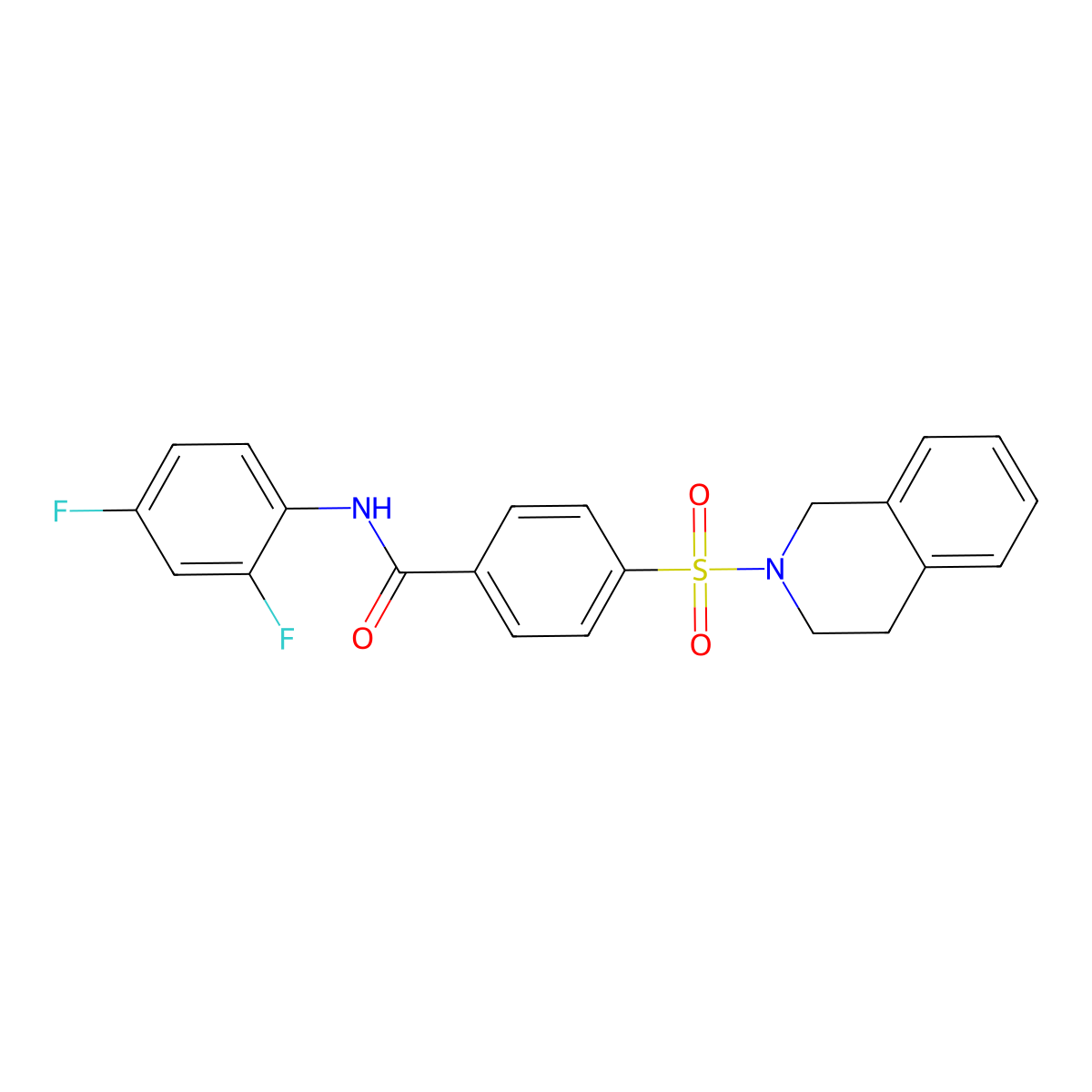 N-(2,4-difluorophenyl)-4-((3,4-dihydroisoquinolin-2(1H)-yl)sulfonyl)benzamide molecular structure, CAS 391876-70-3