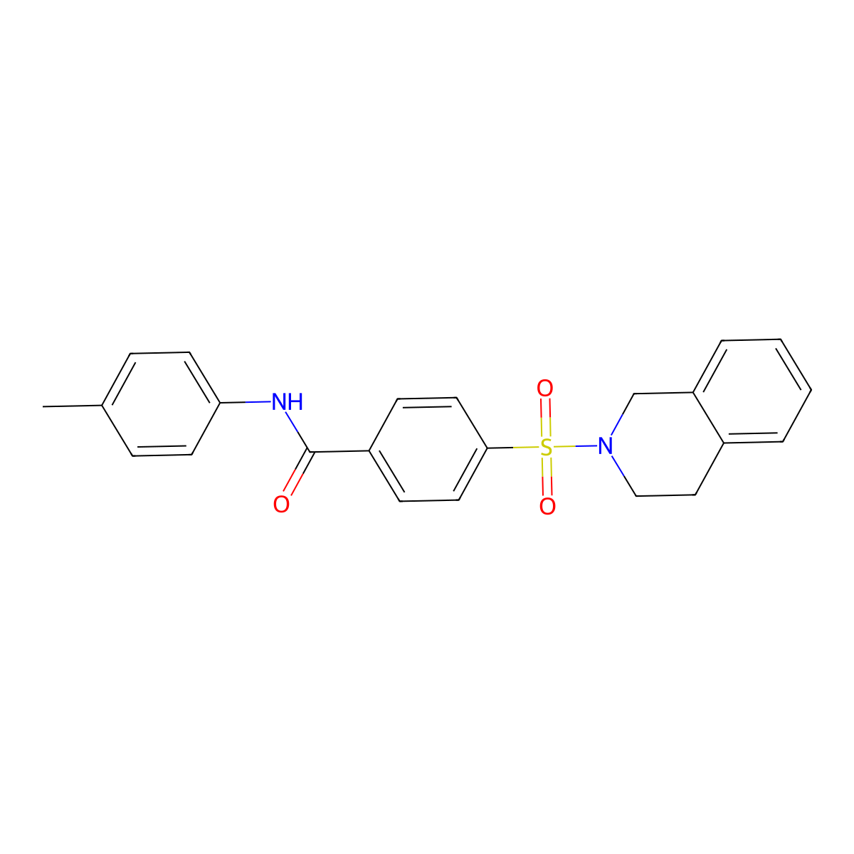 4-((3,4-dihydroisoquinolin-2(1H)-yl)sulfonyl)-N-(p-tolyl)benzamide molecular structure, CAS 391876-71-4
