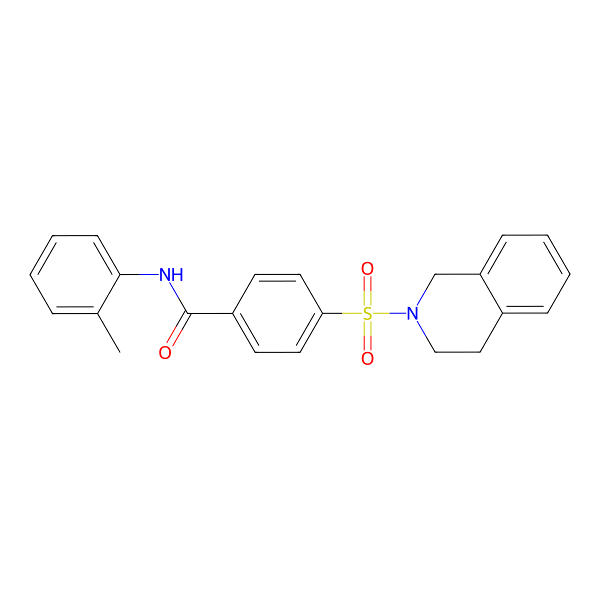 4-((3,4-dihydroisoquinolin-2(1H)-yl)sulfonyl)-N-(o-tolyl)benzamide molecular structure, CAS 391876-72-5