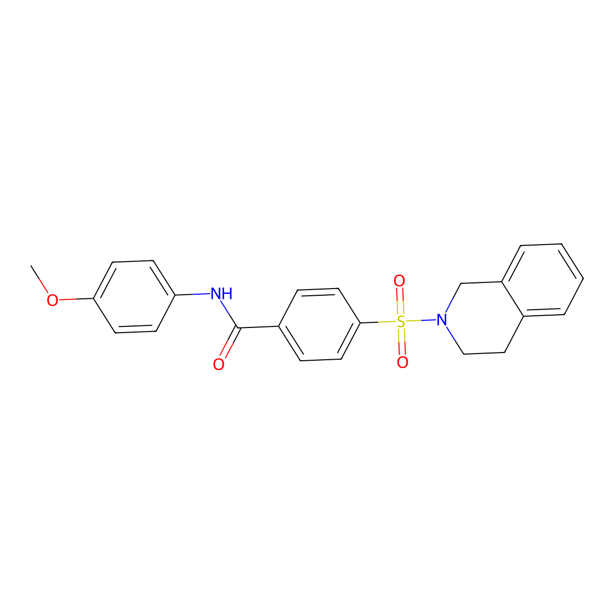 4-((3,4-dihydroisoquinolin-2(1H)-yl)sulfonyl)-N-(4-methoxyphenyl)benzamide molecular structure, CAS 391876-73-6