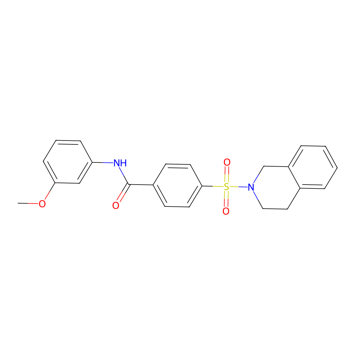 4-((3,4-dihydroisoquinolin-2(1H)-yl)sulfonyl)-N-(3-methoxyphenyl)benzamide molecular structure, CAS 391876-74-7