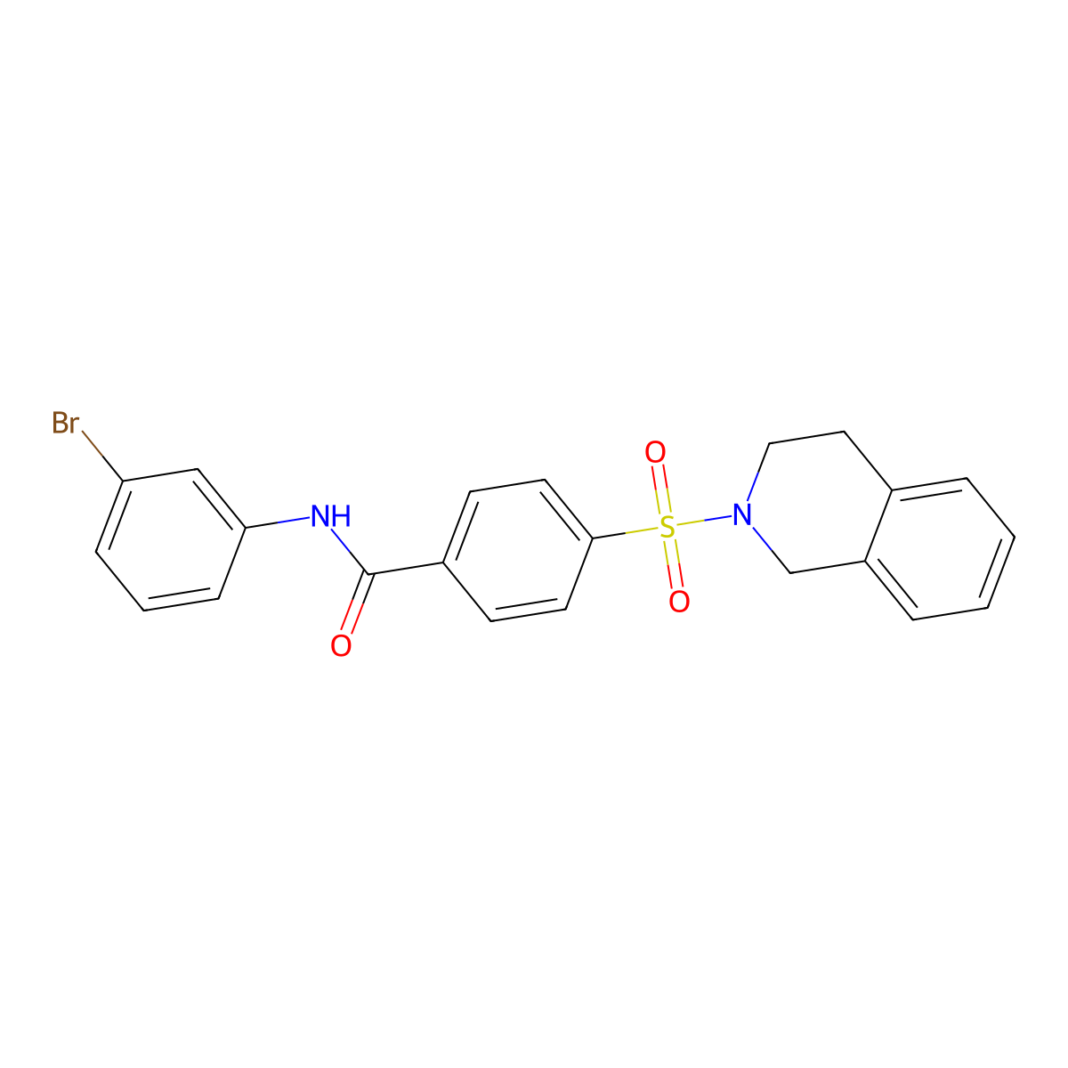 N-(3-bromophenyl)-4-((3,4-dihydroisoquinolin-2(1H)-yl)sulfonyl)benzamide molecular structure, CAS 391876-75-8