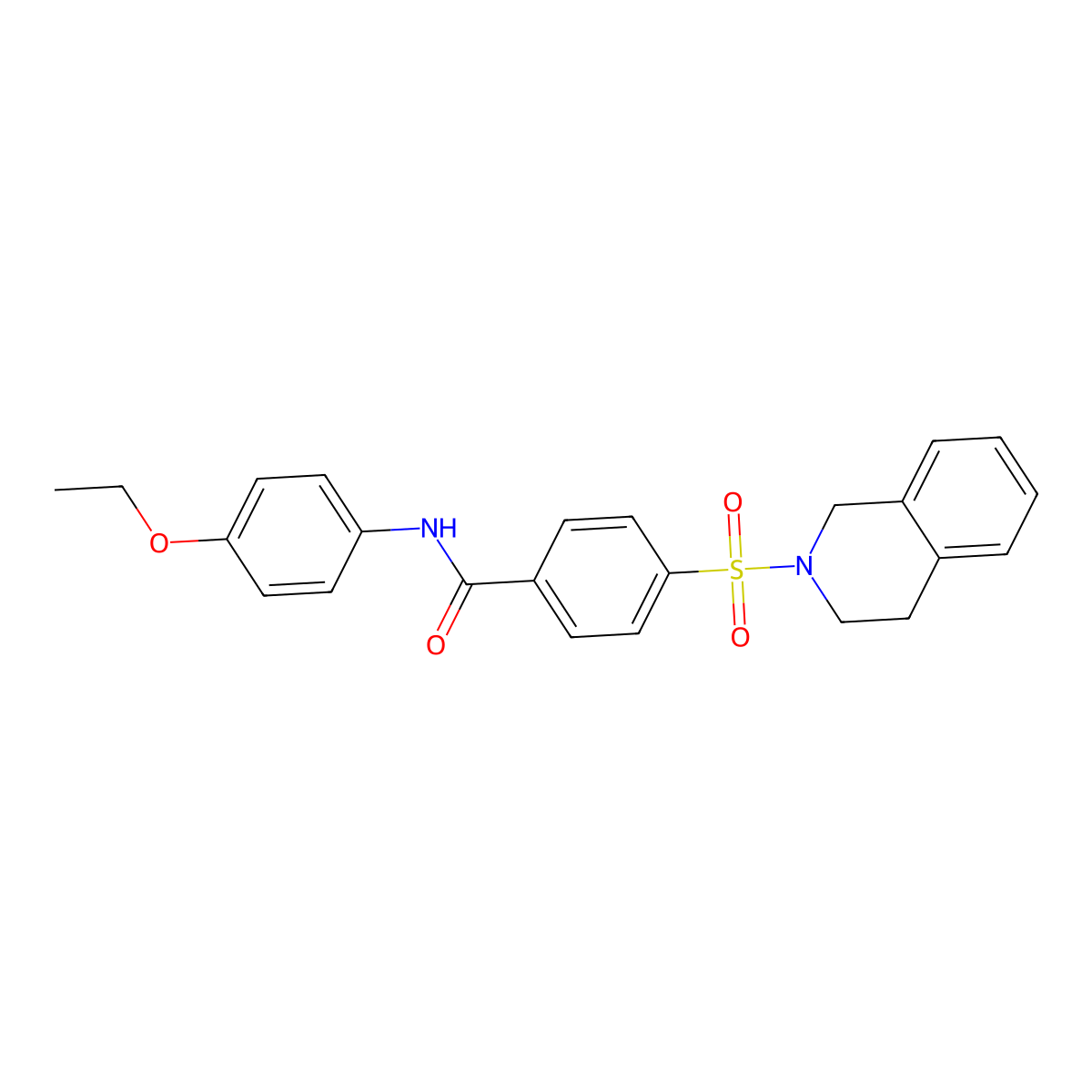 4-(3,4-dihydro-1H-isoquinolin-2-ylsulfonyl)-N-(4-ethoxyphenyl)benzamide molecular structure, CAS 391876-77-0