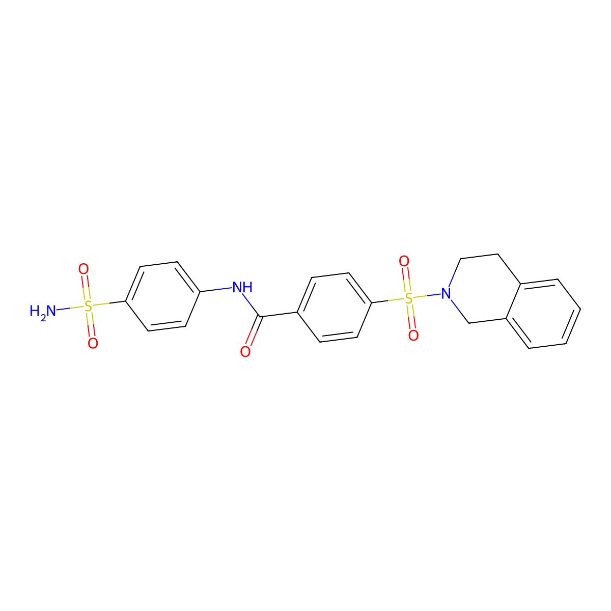 4-(3,4-dihydro-1H-isoquinolin-2-ylsulfonyl)-N-(4-sulfamoylphenyl)benzamide molecular structure, CAS 391876-79-2