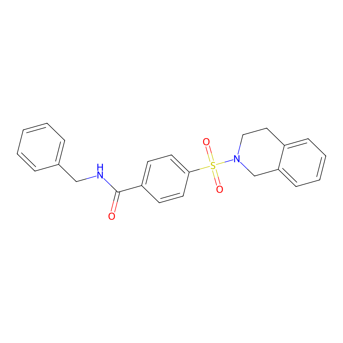 N-benzyl-4-((3,4-dihydroisoquinolin-2(1H)-yl)sulfonyl)benzamide molecular structure, CAS 391876-80-5