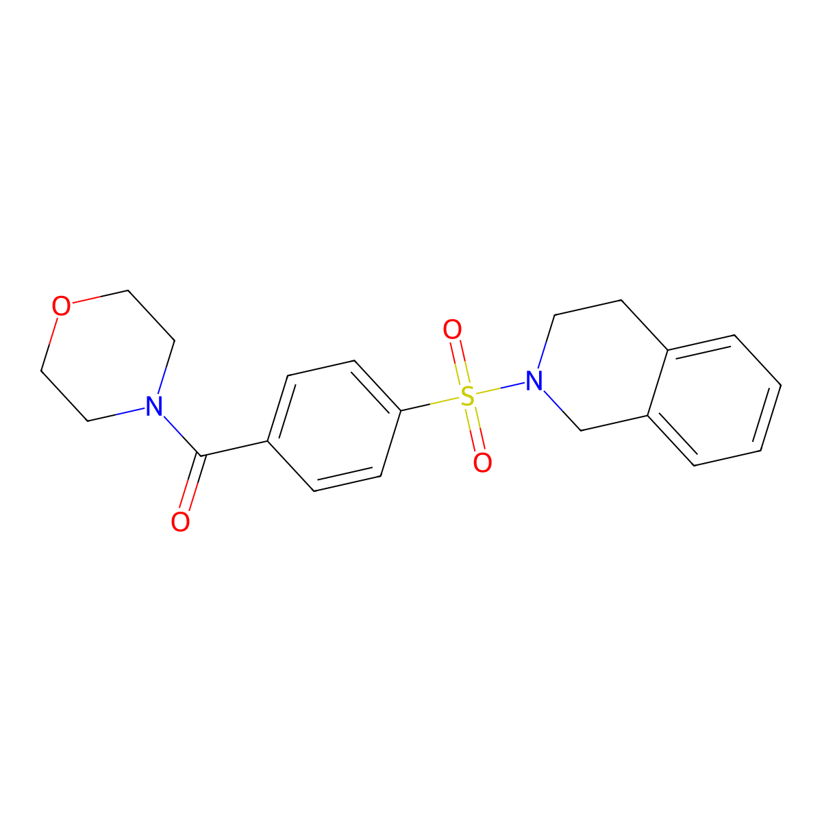 (4-((3,4-dihydroisoquinolin-2(1H)-yl)sulfonyl)phenyl)(morpholino)methanone molecular structure, CAS 391876-82-7