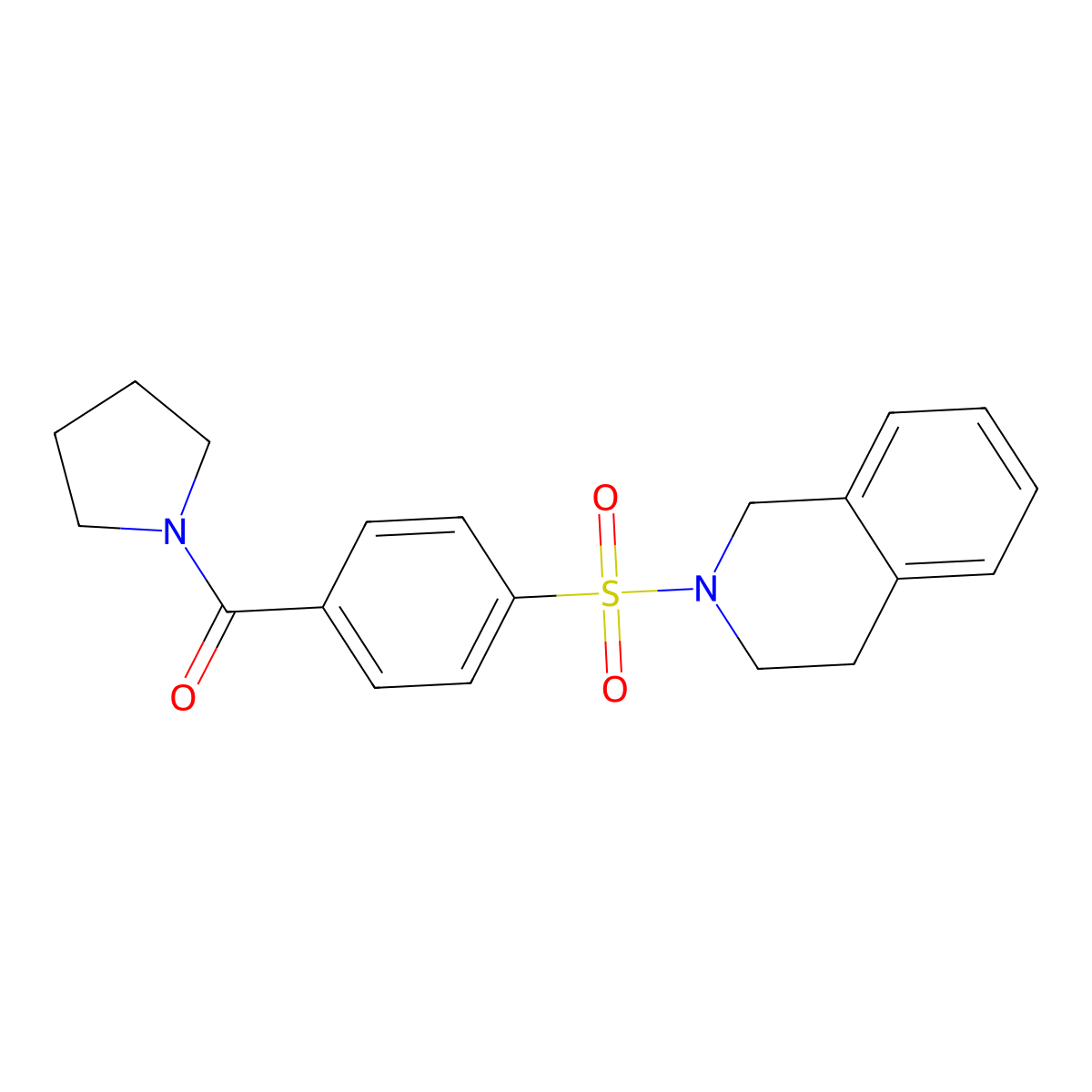 (4-((3,4-dihydroisoquinolin-2(1H)-yl)sulfonyl)phenyl)(pyrrolidin-1-yl)methanone molecular structure, CAS 391876-84-9