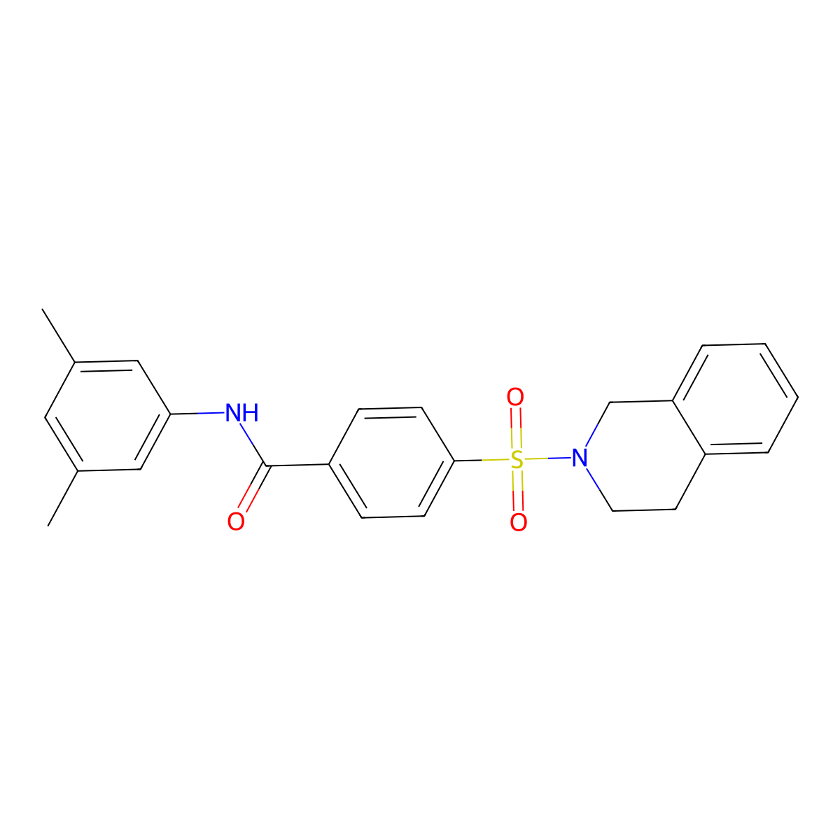 4-((3,4-dihydroisoquinolin-2(1H)-yl)sulfonyl)-N-(3,5-dimethylphenyl)benzamide molecular structure, CAS 391876-91-8