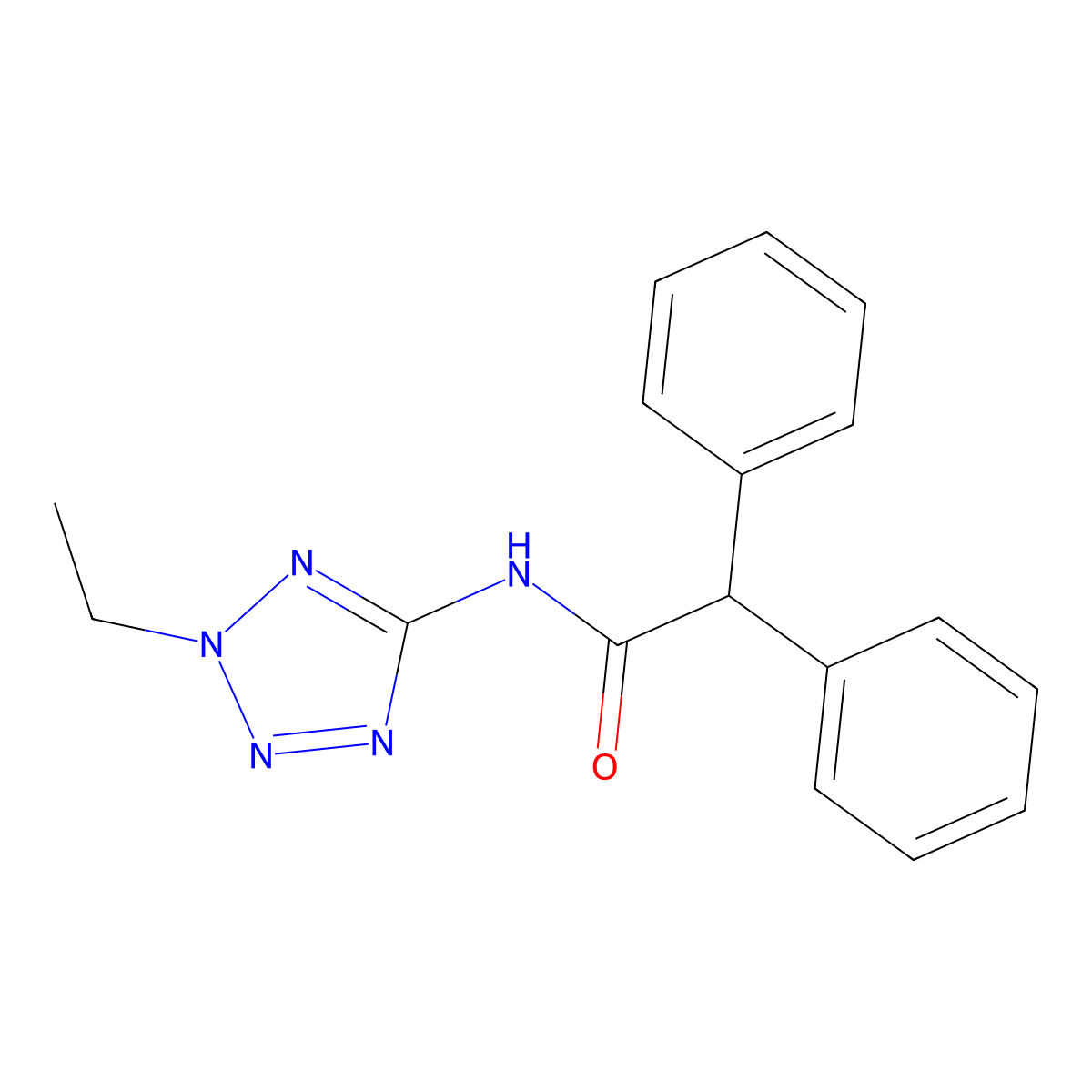 N-(2-ethyl-2H-tetraazol-5-yl)-2,2-diphenylacetamide molecular structure, CAS 391880-94-7