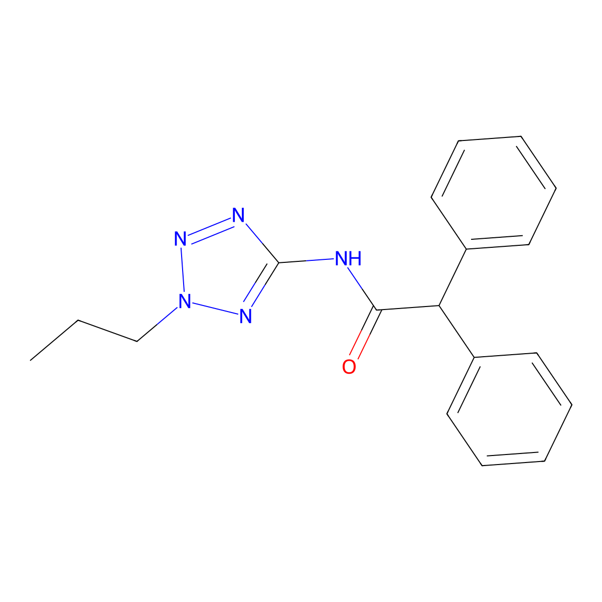 2,2-diphenyl-N-(2-propyl-2H-tetrazol-5-yl)acetamide molecular structure, CAS 391881-07-5