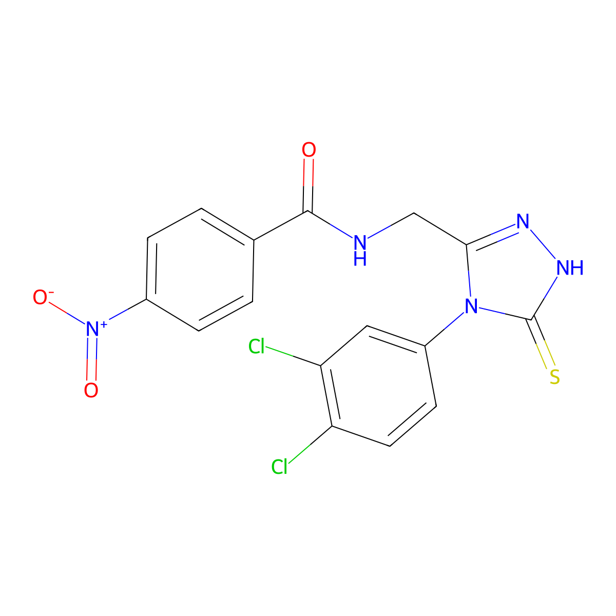 N-[[4-(3,4-dichlorophenyl)-5-sulfanylidene-1H-1,2,4-triazol-3-yl]methyl]-4-nitrobenzamide molecular structure, CAS 391886-51-4