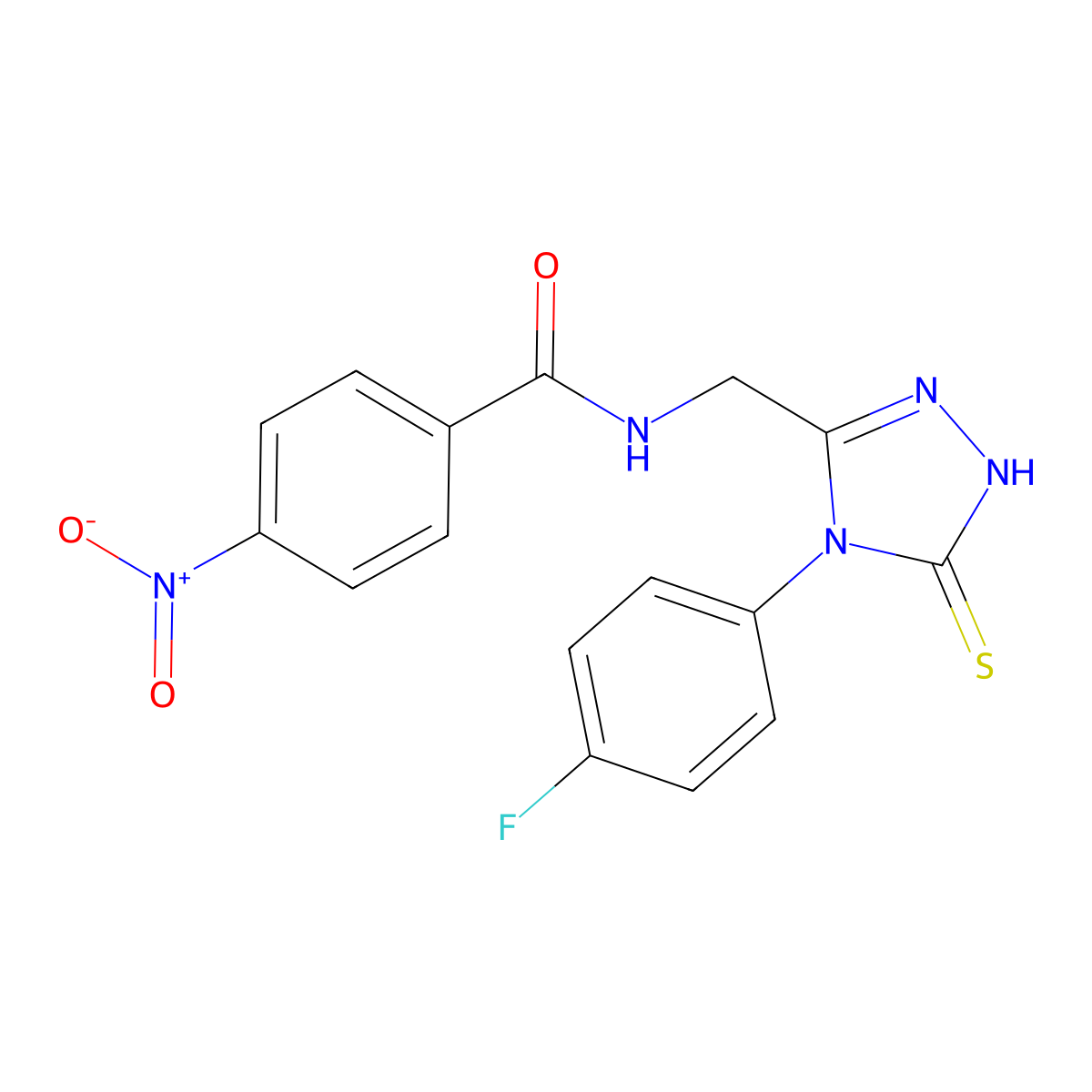 N-[[4-(4-fluorophenyl)-5-sulfanylidene-1H-1,2,4-triazol-3-yl]methyl]-4-nitrobenzamide molecular structure, CAS 391886-54-7