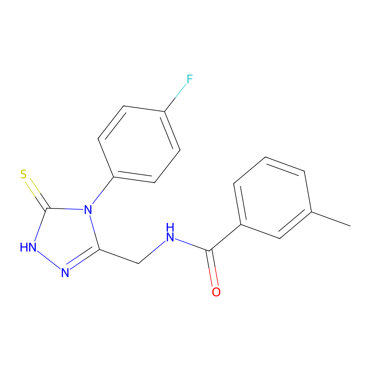 N-[[4-(4-fluorophenyl)-5-sulfanylidene-1H-1,2,4-triazol-3-yl]methyl]-3-methylbenzamide molecular structure, CAS 391886-62-7