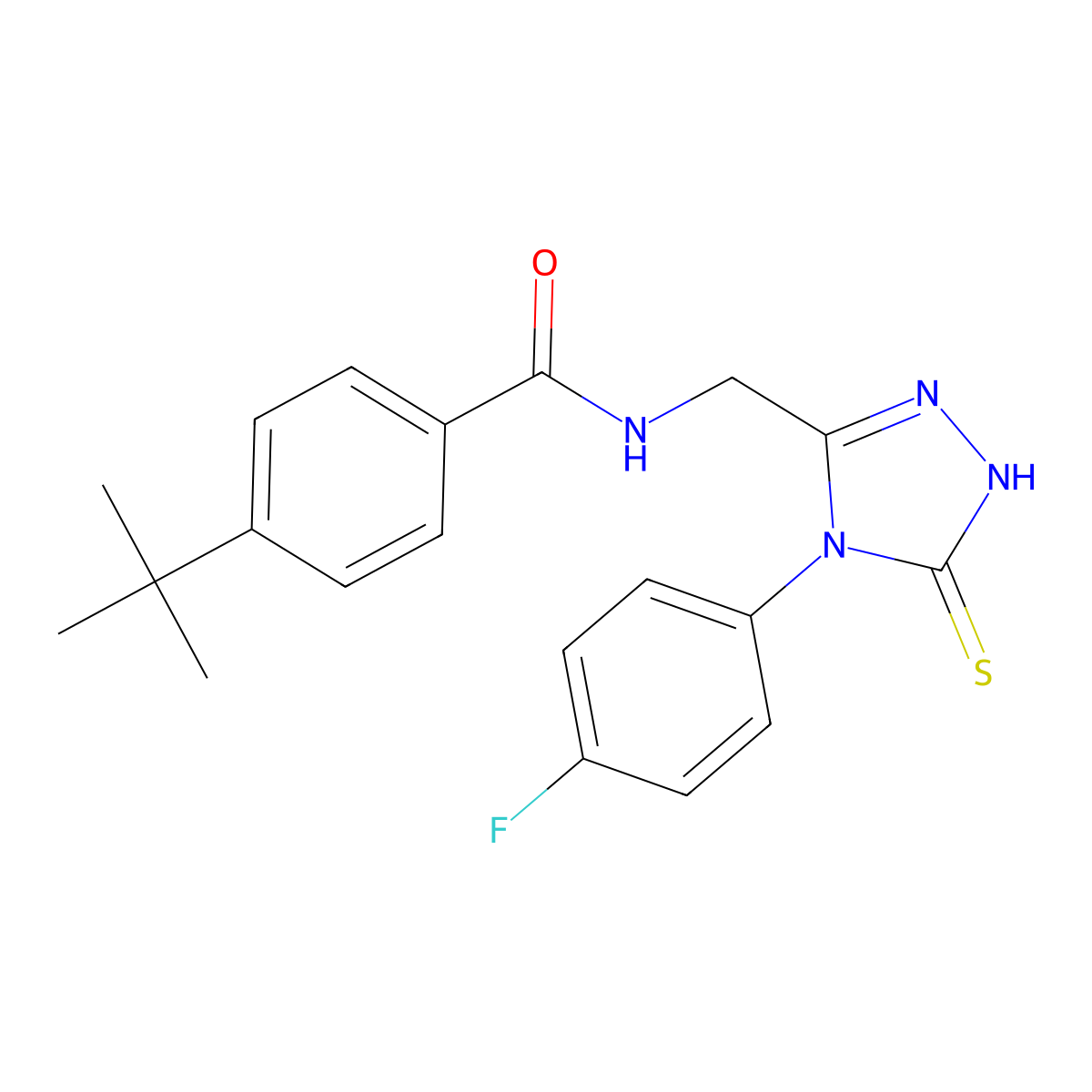 4-tert-butyl-N-[[4-(4-fluorophenyl)-5-sulfanylidene-1H-1,2,4-triazol-3-yl]methyl]benzamide molecular structure, CAS 391886-70-7