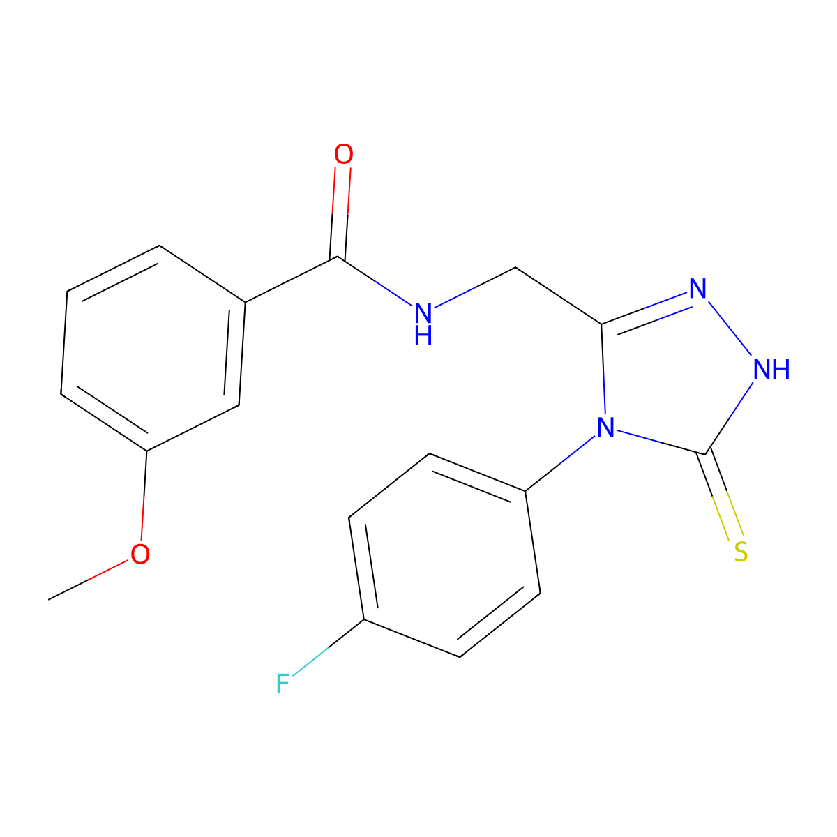 N-[[4-(4-fluorophenyl)-5-sulfanylidene-1H-1,2,4-triazol-3-yl]methyl]-3-methoxybenzamide molecular structure, CAS 391886-78-5