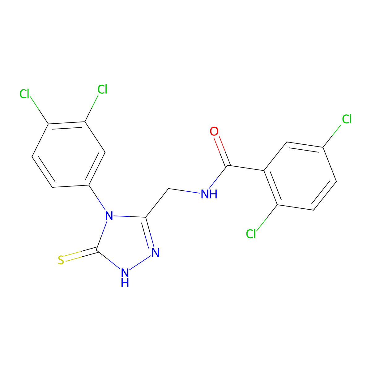 2,5-dichloro-N-[[4-(3,4-dichlorophenyl)-5-sulfanylidene-1H-1,2,4-triazol-3-yl]methyl]benzamide molecular structure, CAS 391886-99-0