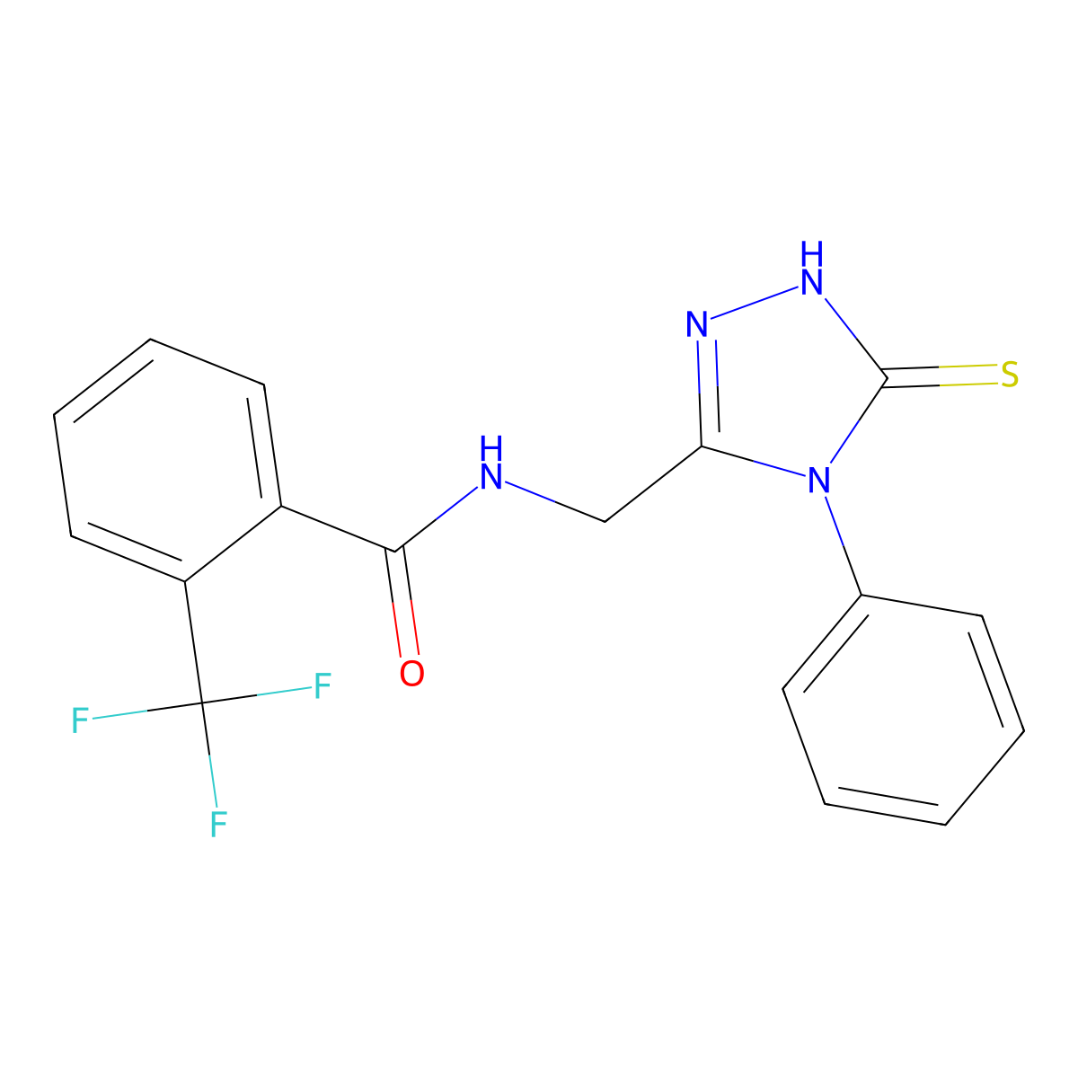 N-[(4-phenyl-5-sulfanylidene-1H-1,2,4-triazol-3-yl)methyl]-2-(trifluoromethyl)benzamide molecular structure, CAS 391887-13-1