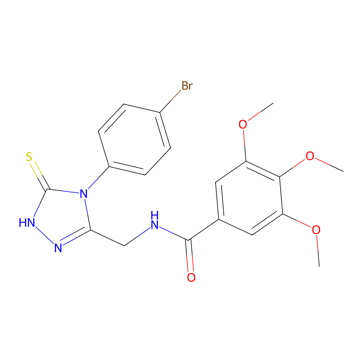 N-((4-(4-bromophenyl)-5-thioxo-4,5-dihydro-1H-1,2,4-triazol-3-yl)methyl)-3,4,5-trimethoxybenzamide molecular structure, CAS 391887-66-4