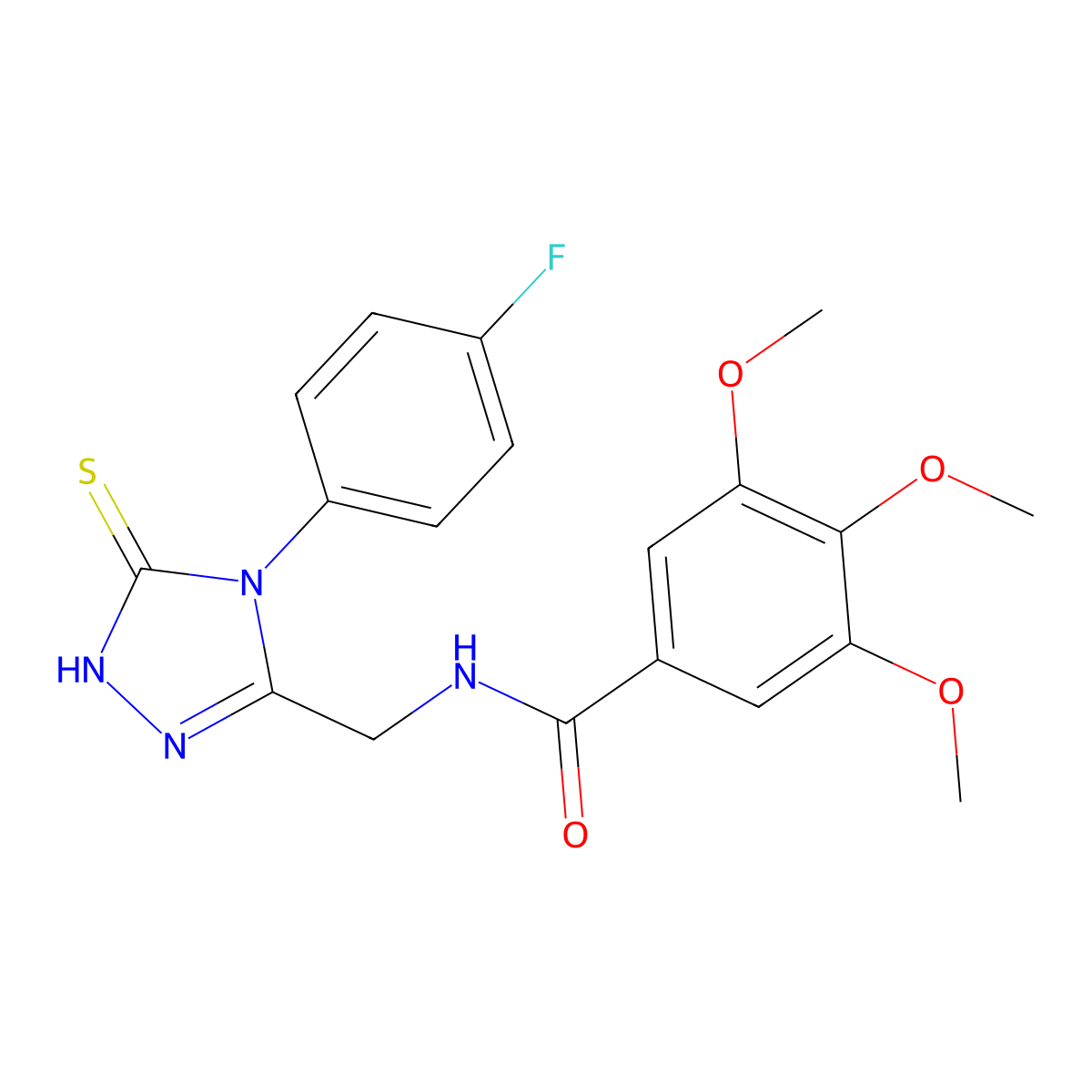 N-[[4-(4-fluorophenyl)-5-sulfanylidene-1H-1,2,4-triazol-3-yl]methyl]-3,4,5-trimethoxybenzamide molecular structure, CAS 391887-67-5