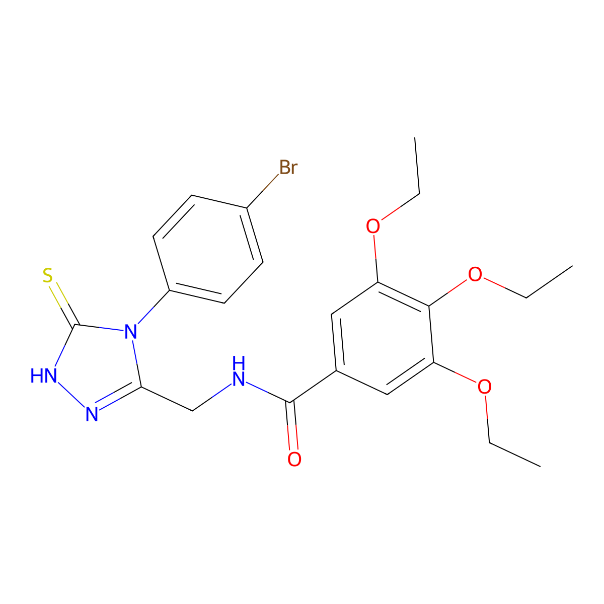 N-[[4-(4-bromophenyl)-5-sulfanylidene-1H-1,2,4-triazol-3-yl]methyl]-3,4,5-triethoxybenzamide molecular structure, CAS 391887-74-4