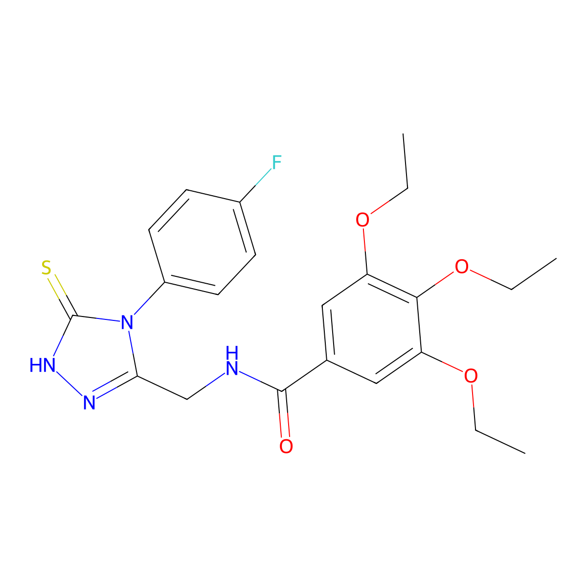 3,4,5-triethoxy-N-[[4-(4-fluorophenyl)-5-sulfanylidene-1H-1,2,4-triazol-3-yl]methyl]benzamide molecular structure, CAS 391887-75-5