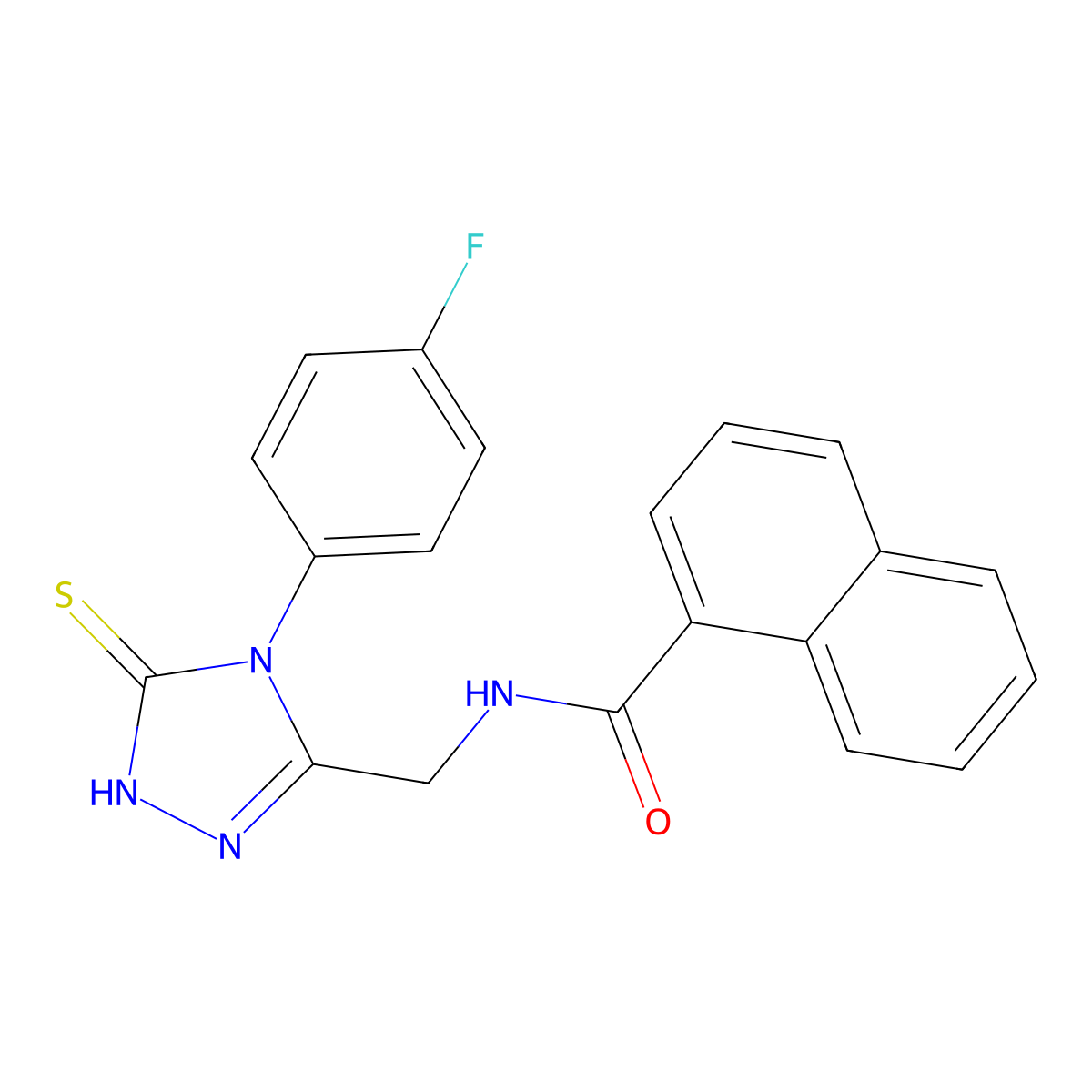 N-((4-(4-fluorophenyl)-5-thioxo-4,5-dihydro-1H-1,2,4-triazol-3-yl)methyl)-1-naphthamide molecular structure, CAS 391887-84-6