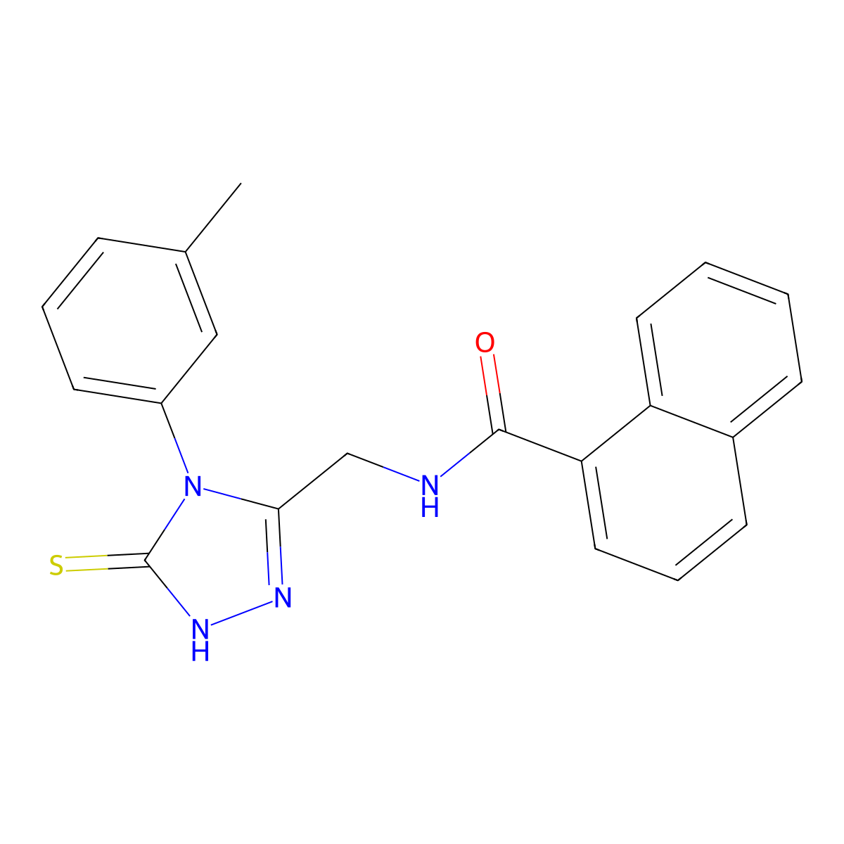 N-[[4-(3-methylphenyl)-5-sulfanylidene-1H-1,2,4-triazol-3-yl]methyl]naphthalene-1-carboxamide molecular structure, CAS 391887-85-7