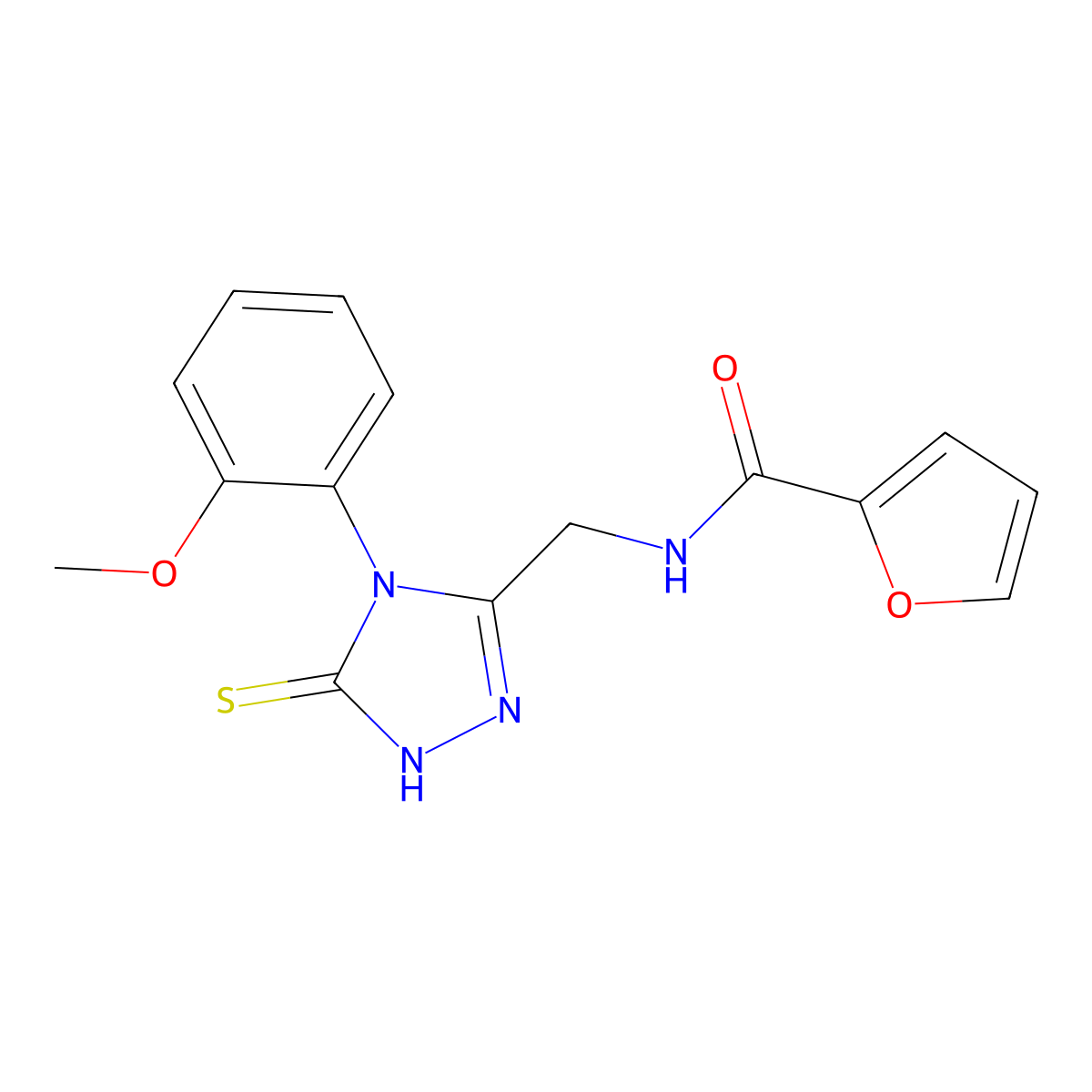 N-[[4-(2-methoxyphenyl)-5-sulfanylidene-1H-1,2,4-triazol-3-yl]methyl]furan-2-carboxamide molecular structure, CAS 391889-67-1